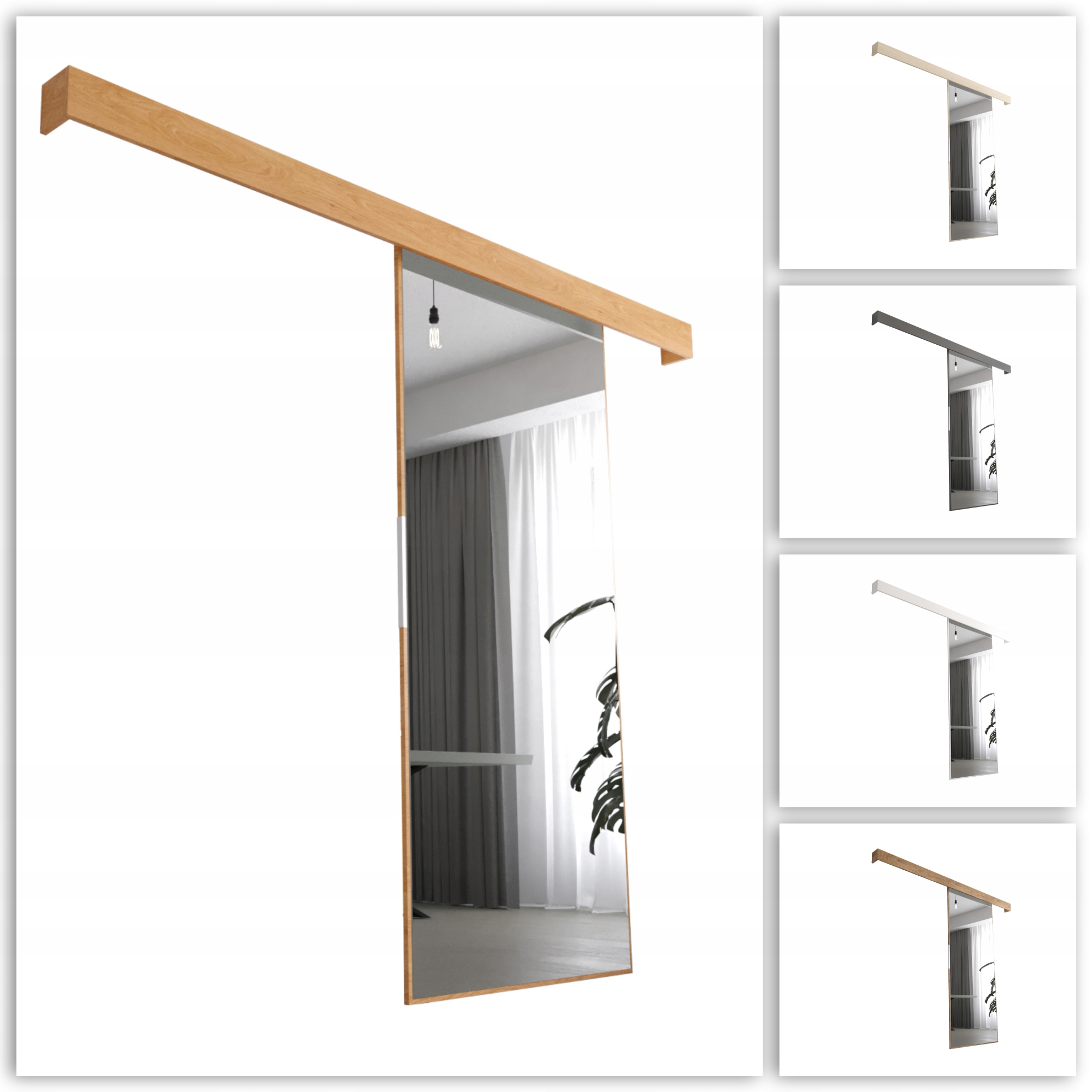 Posuvné dveře Deska 18 Zrcadlo VDLO86 O-pohovka Velké Zrcadlo Deska 18 mm