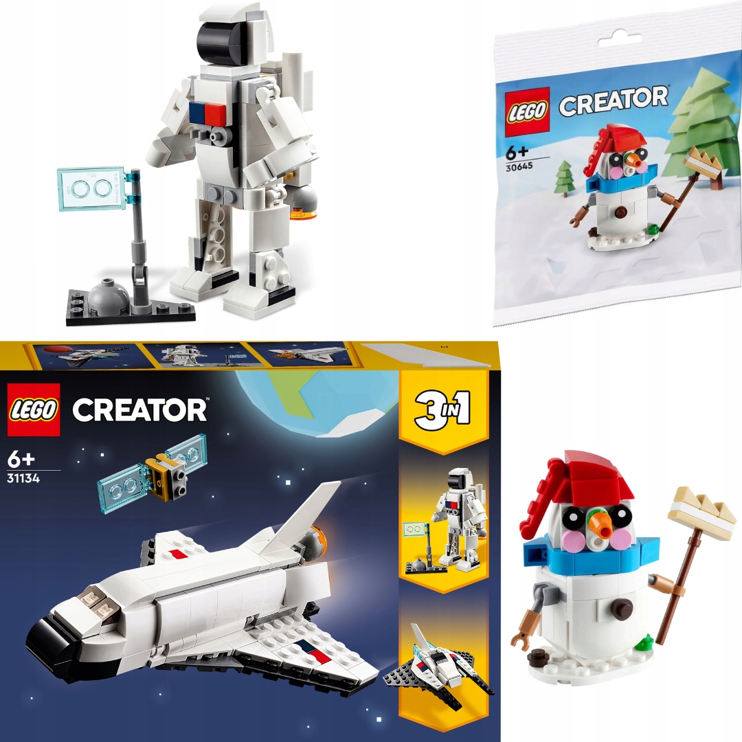 Vánoční Sada Lego Creator 3V1 31134 Raketoplán +dárek Lego Sněhulák