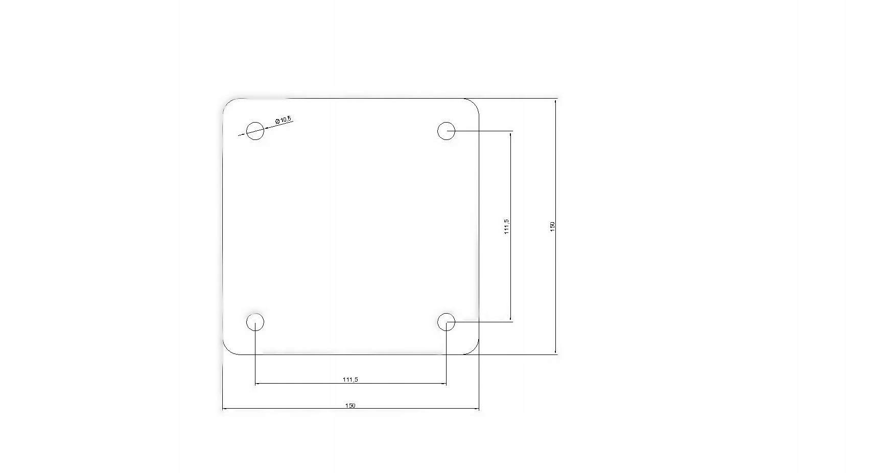 Stalowa Podstawa Blacha Montażowa 150x150x6 Kod producenta 150x150x6