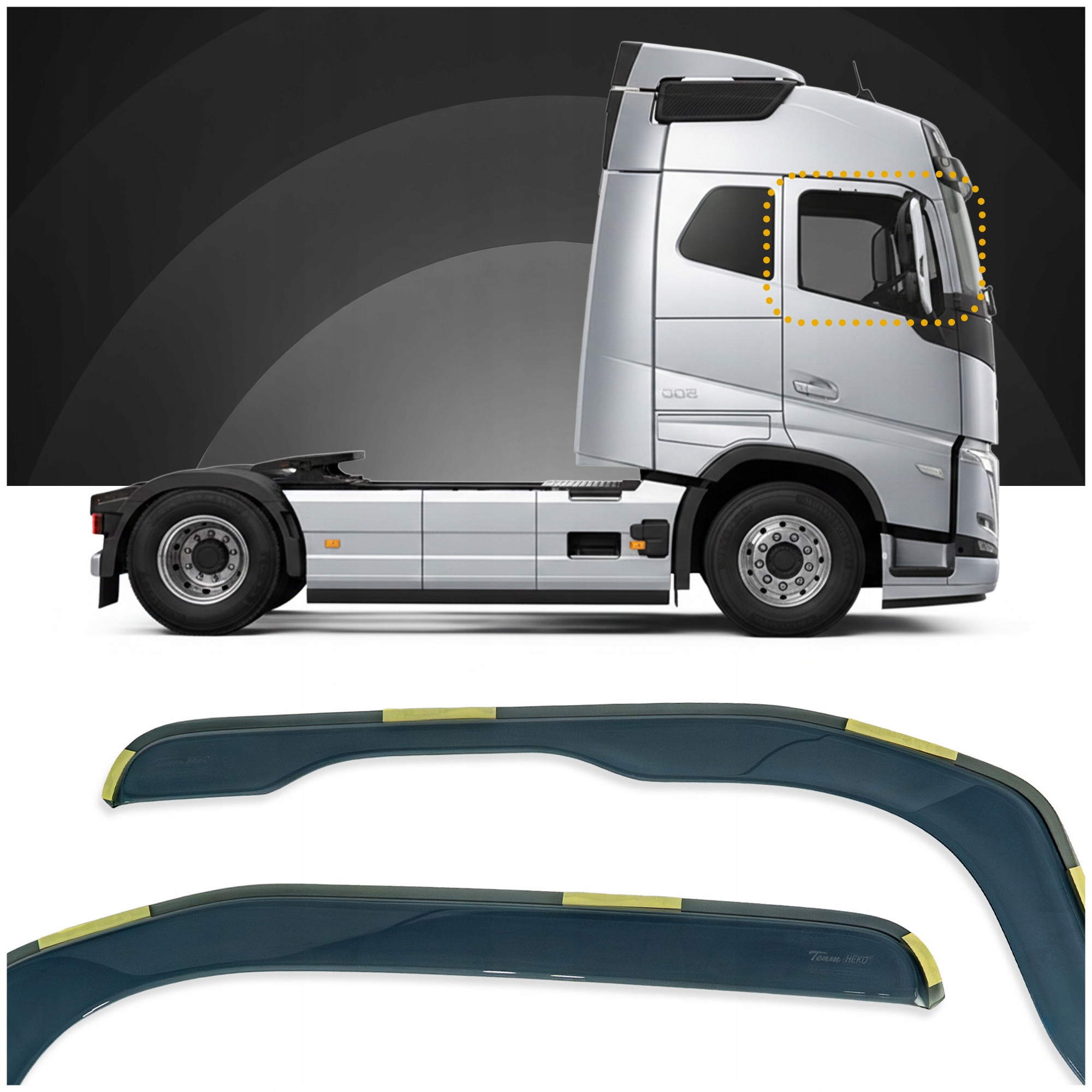 Deflektory bočných okien Heko pre Volvo Fh Seria III 2012- 2 ks