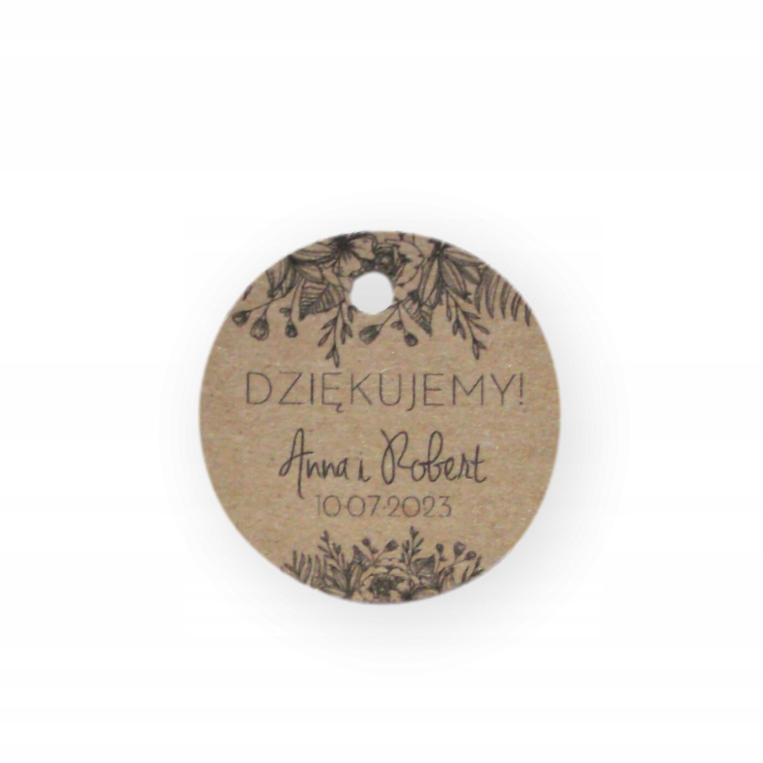 

Okrągłe Bileciki 45mm Eko Wesele Chrzest |10 Sztuk