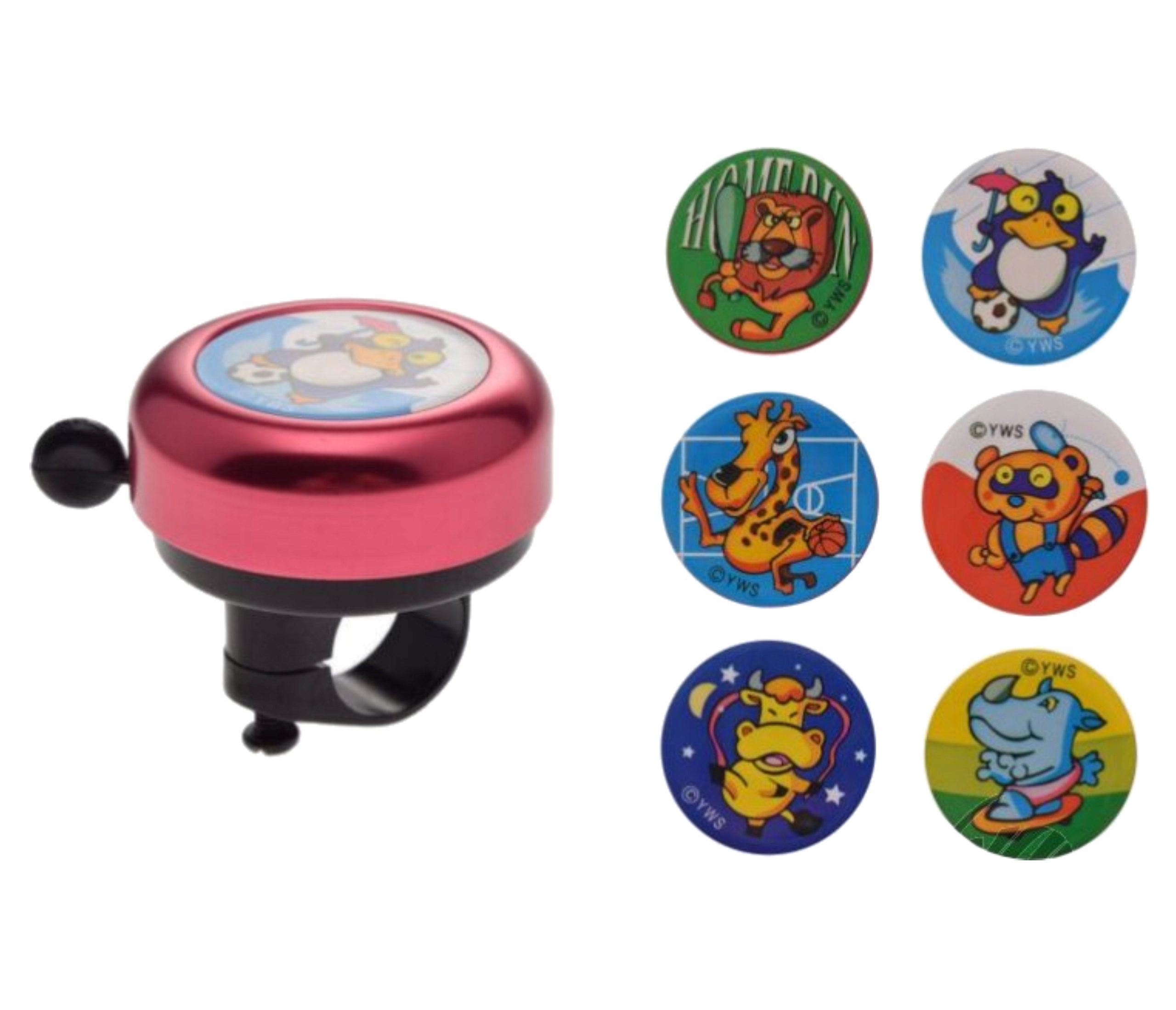 

Dzwonek Rowerowy Dziecięcy Czerwony Zoo Zwierzęta