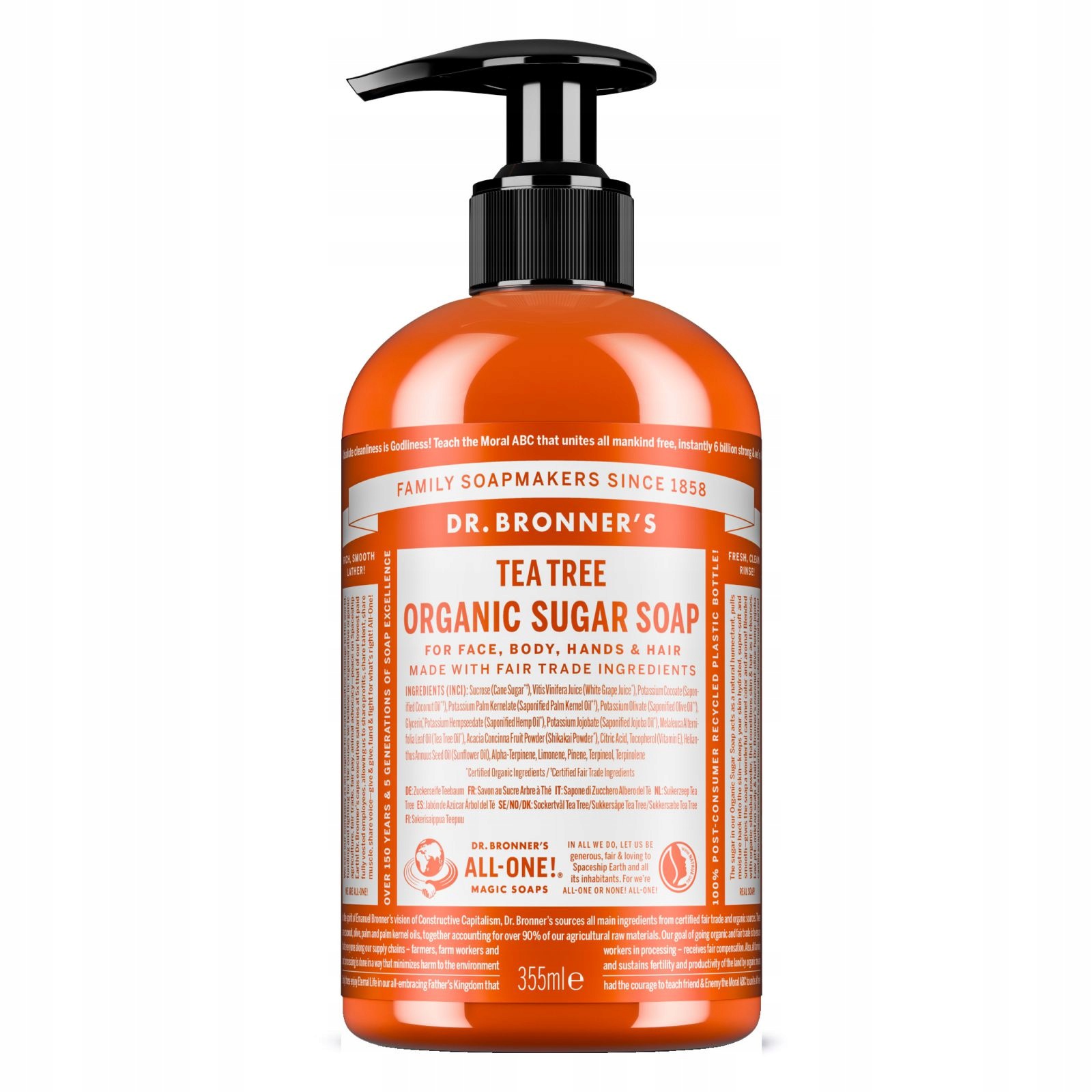 Dr. Bronner's Bio Třtinové Mýdlo Tea Tree 355 ML