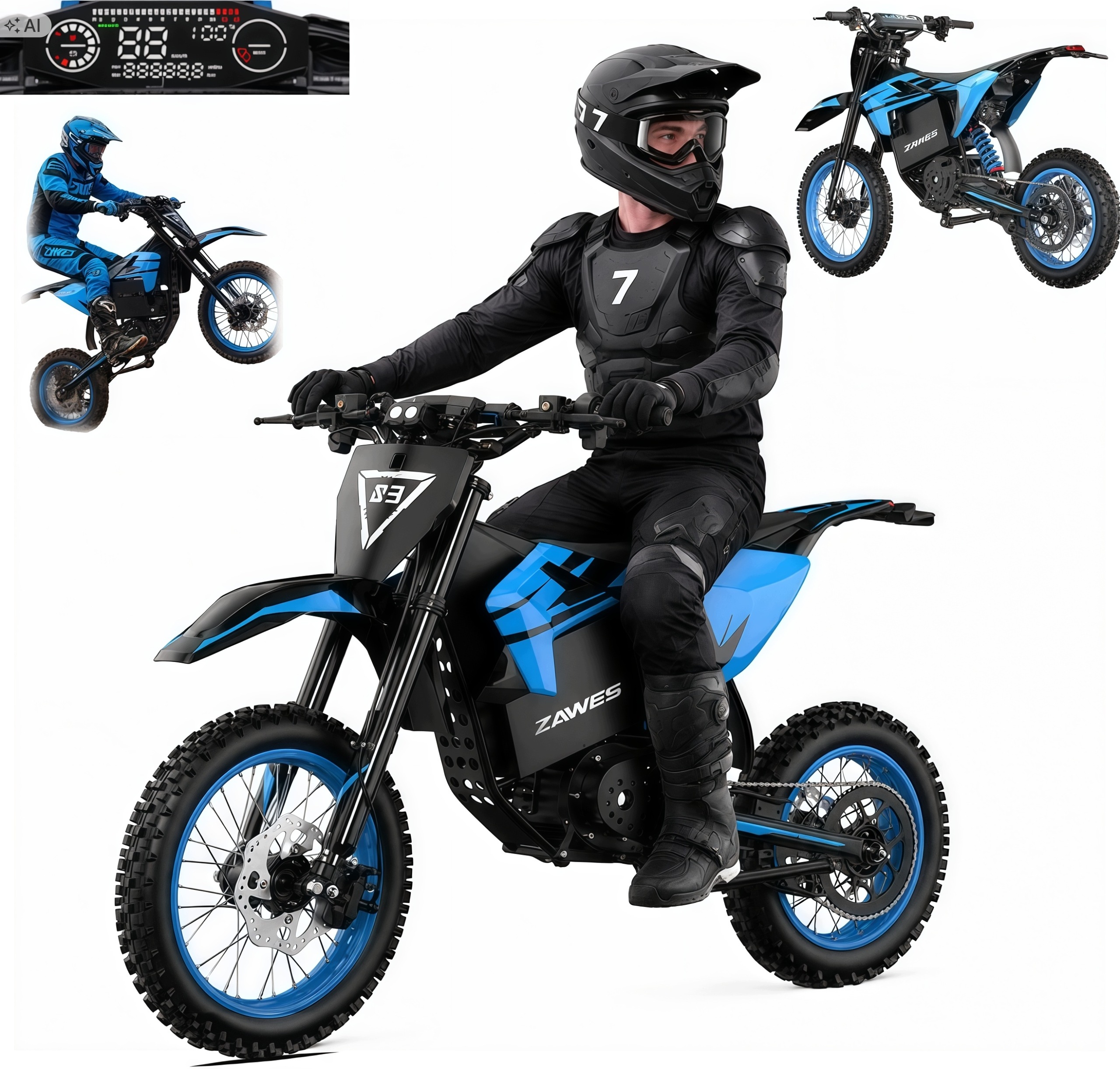 Zawes Elektryczny Motocykl S3 5000W 60V 23.4Ah 70KM/H 70KM 255Nm Mtb