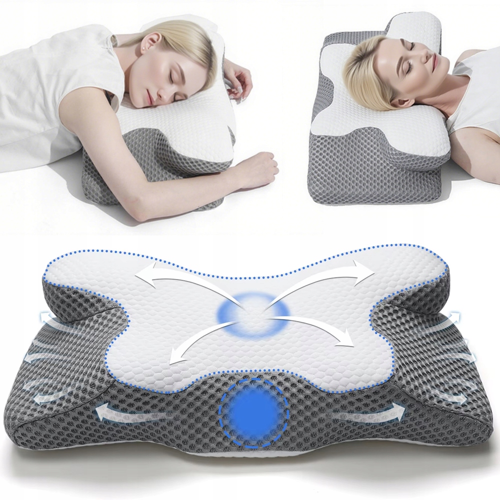 Poduszka Ortopedyczna 3D Pod Kark Pianka Memory Na Brzuchu Plecach Boku