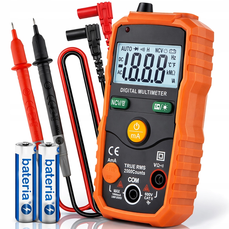 Multimetr T-21C LCD pomiar napięcia AC/DC, prądu, oporności