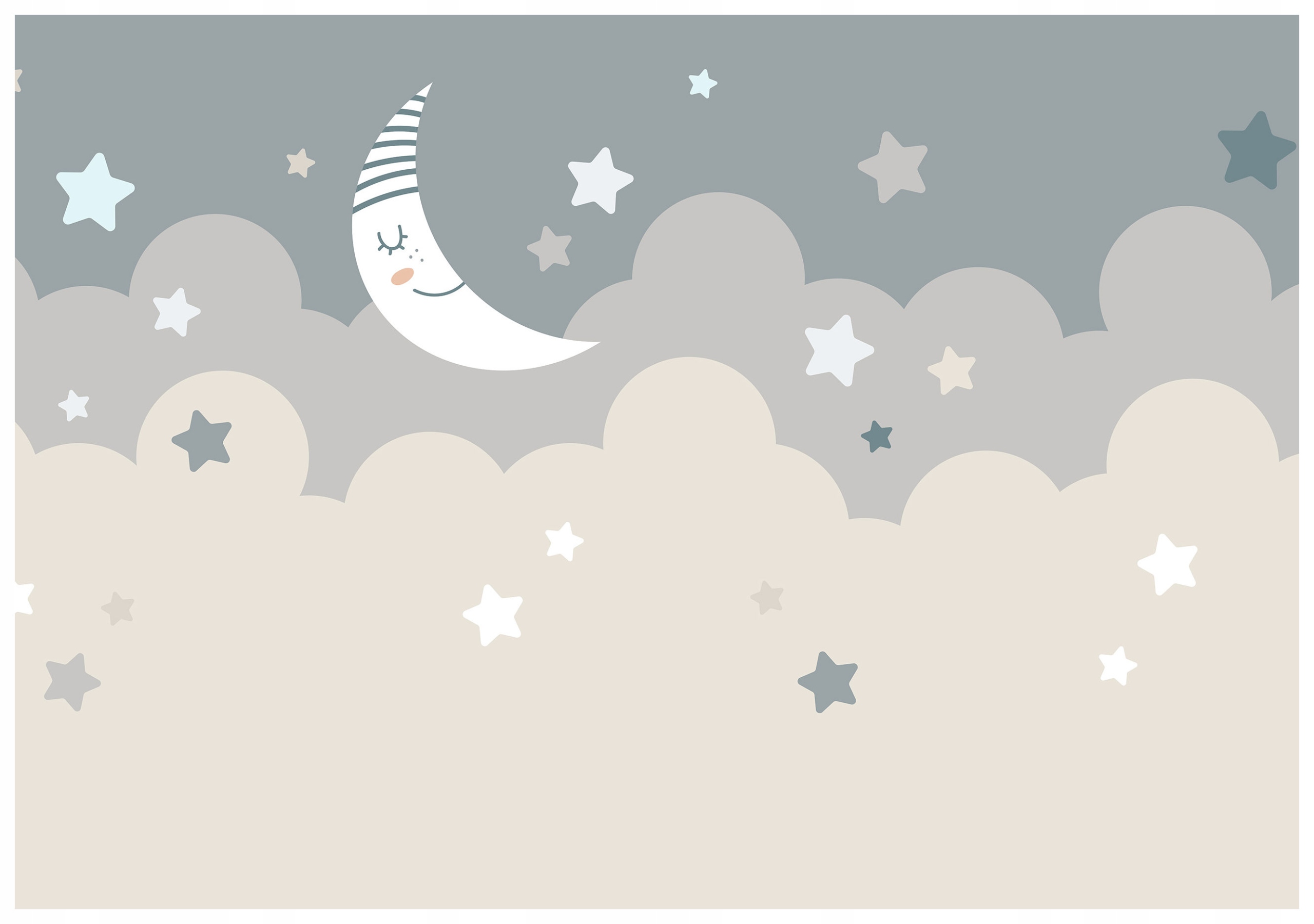 Vliesová fototapeta Mesiac hviezdy mraky sen pastelové 416x290 lepidlo
