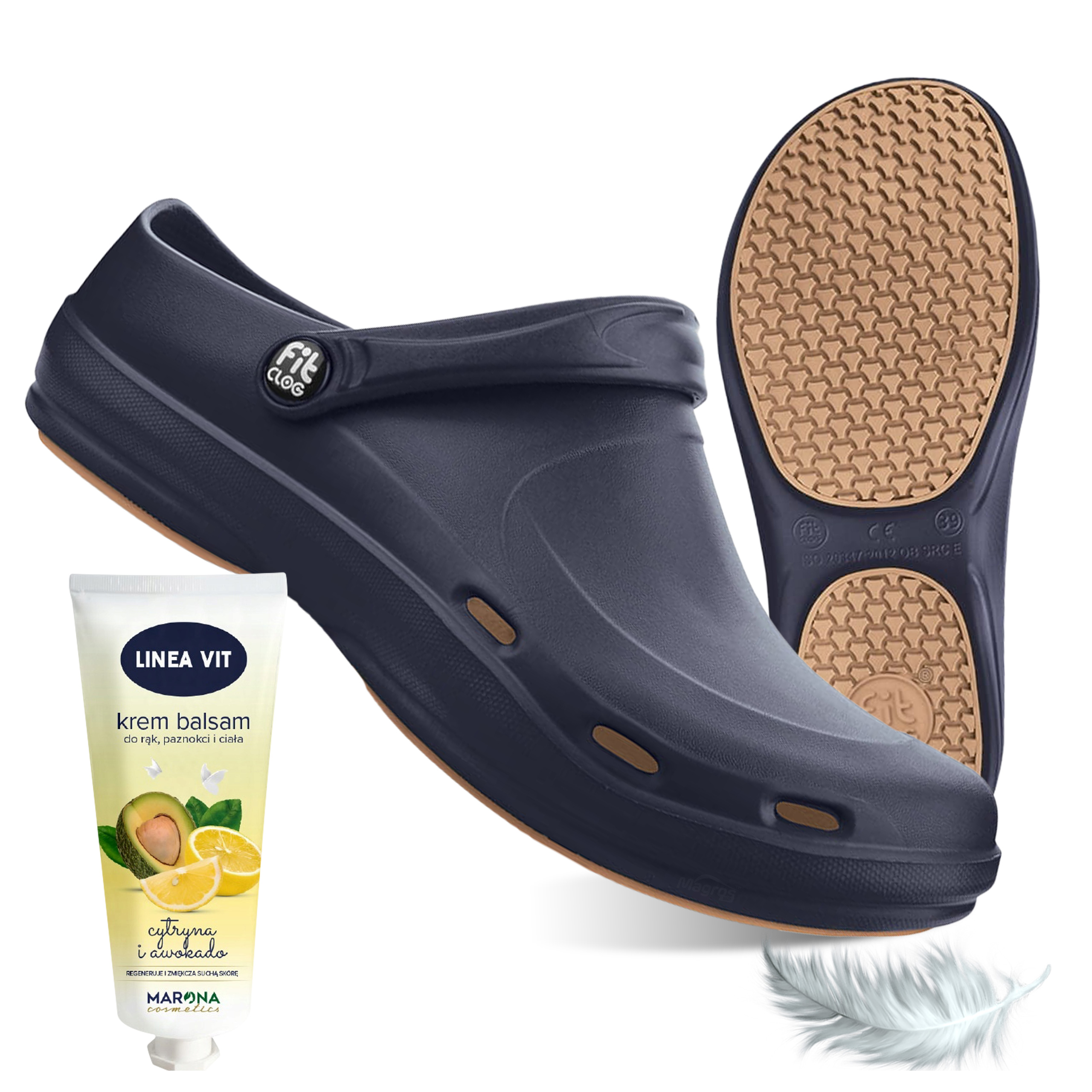 Klapki Medyczne Piankowe Chodaki Kosmetyczne z Pianki FitClog r.43