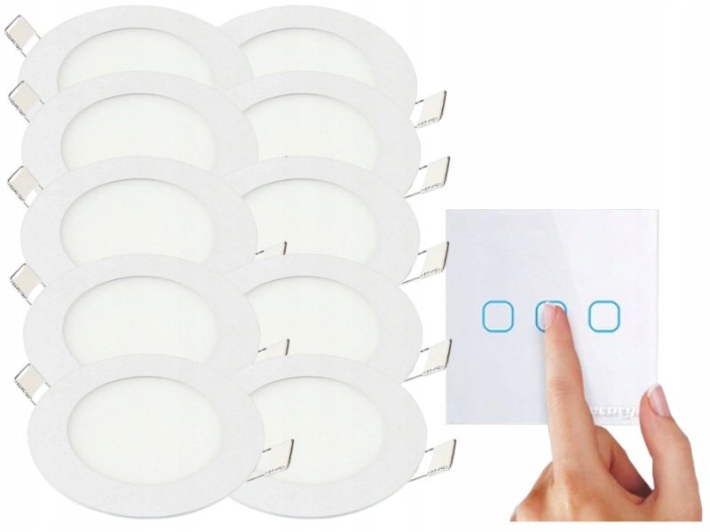 Sada Halogenové stropní lampy 3W 10x Vypínač