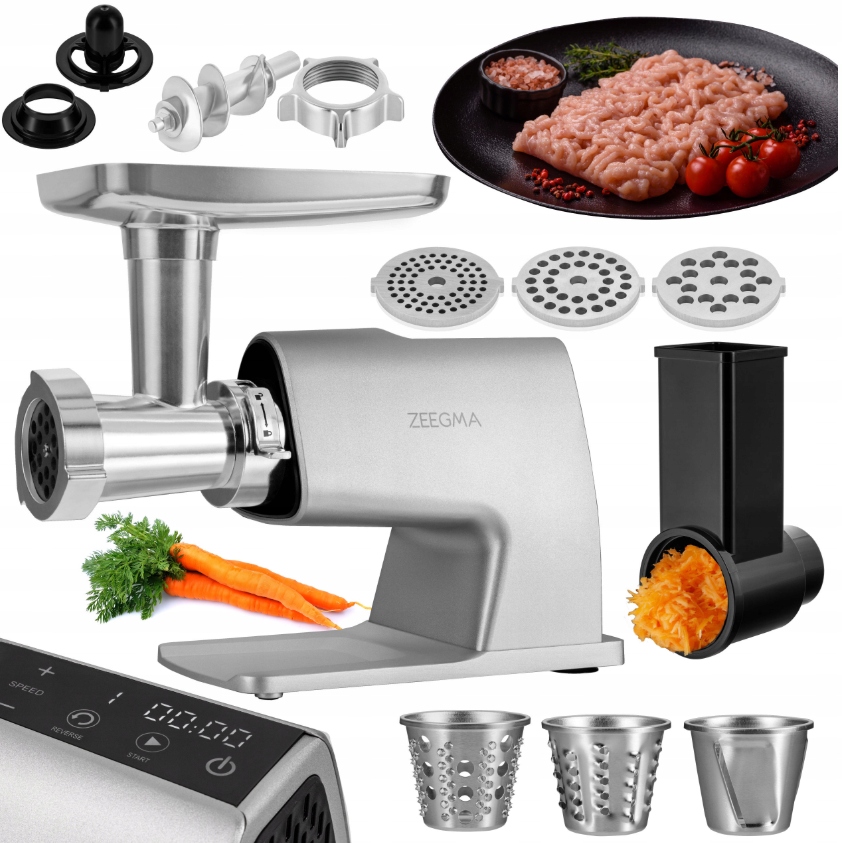 Mlýnek na maso kovový 2,5 kg/mi 2500 W Dotykový kráječ