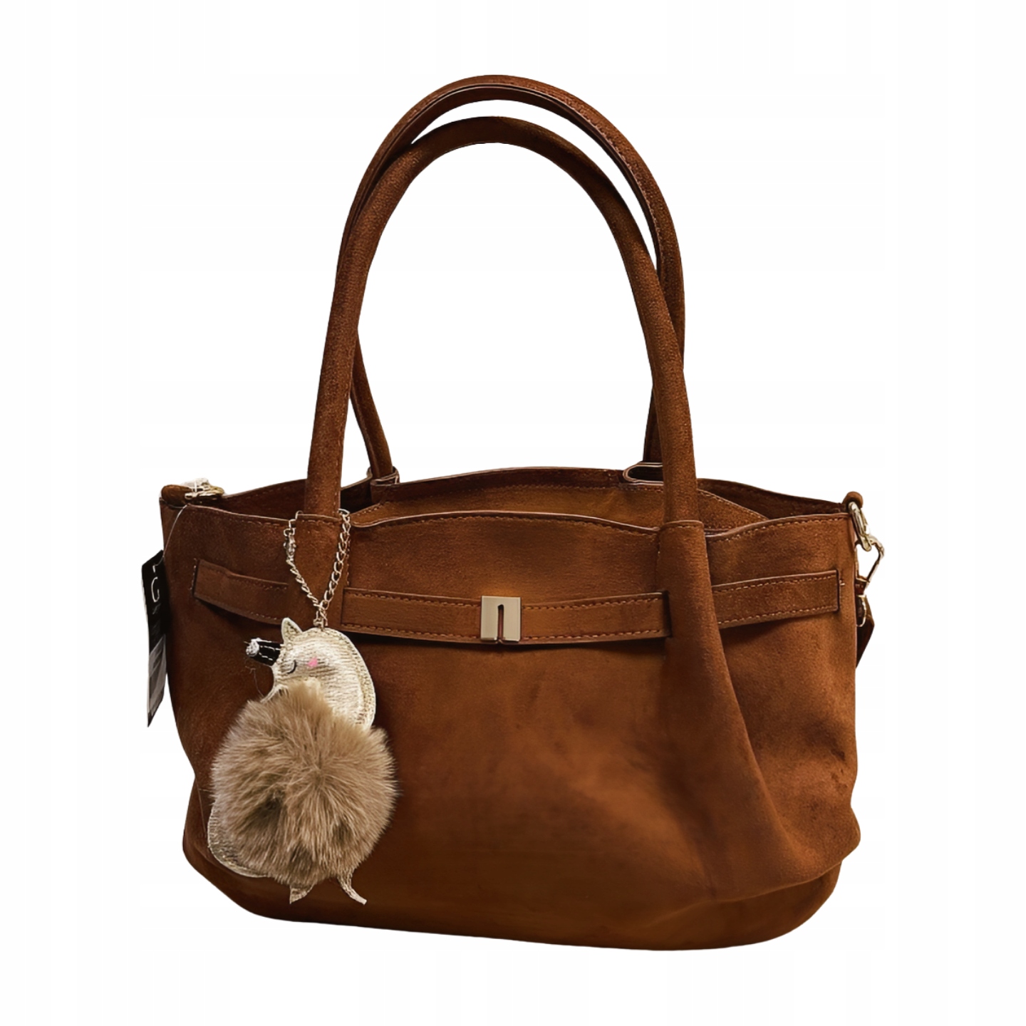 Gallantry shopper kabelka s přívěskem, barva camel, ekosemiš