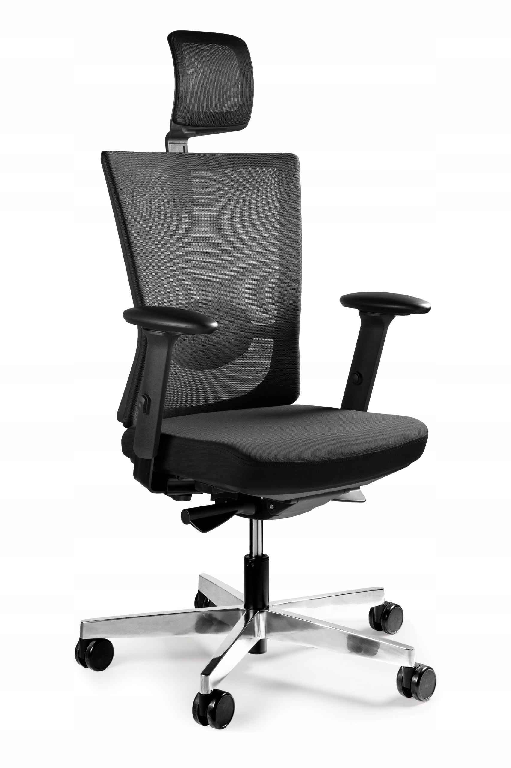 Krzesło Ergonomiczne Forte Czarne Fotel Biurowe Siatka