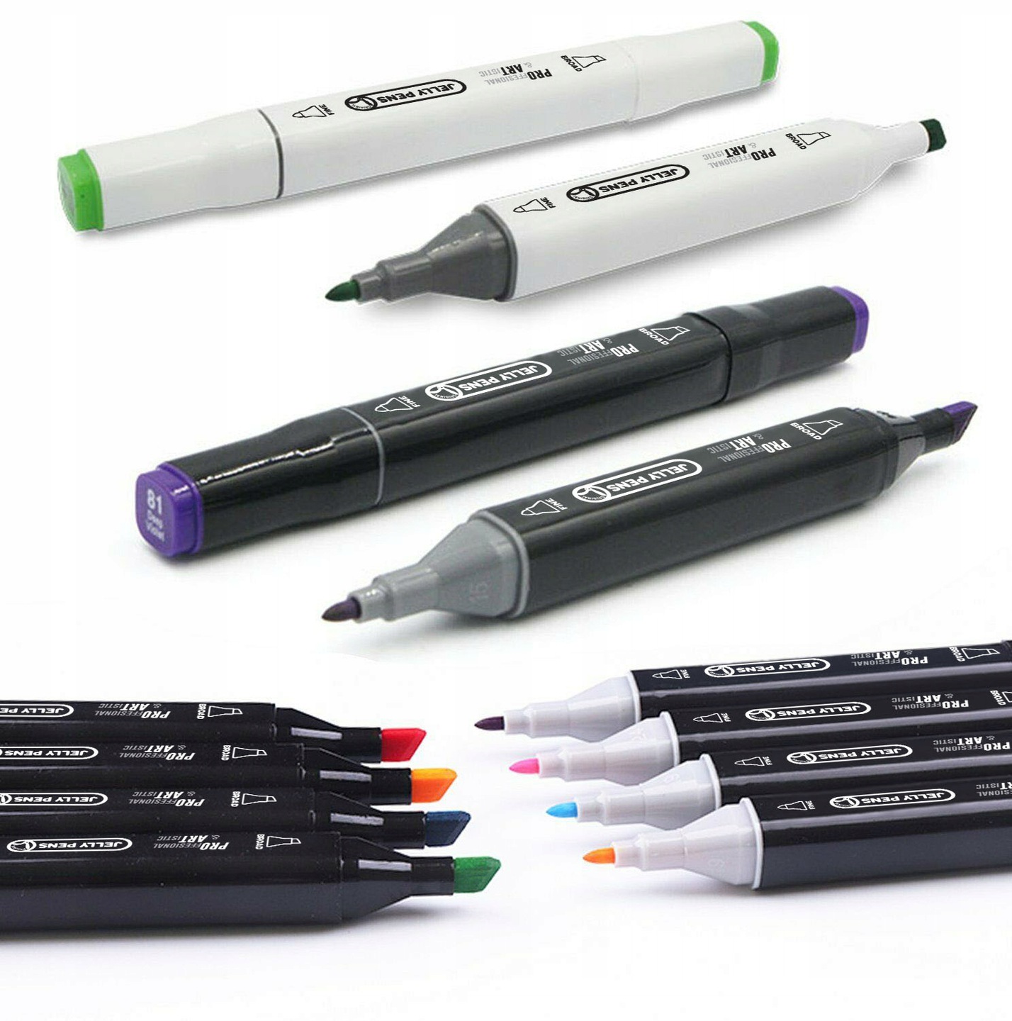 MARKERY mazaki dwustronne 24szt flamastry pisaki DWUSTRONNE do szkoły biura Bohater brak