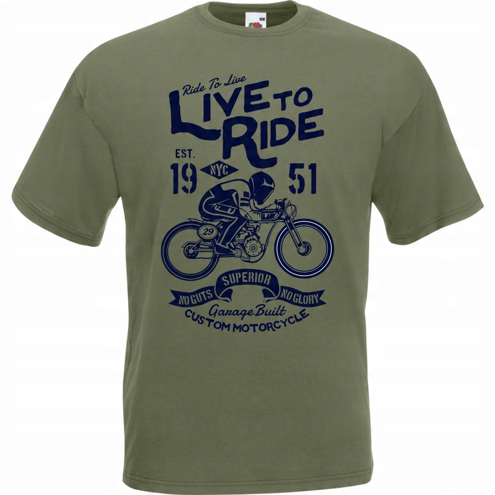 

Koszulka motocykl motocyklista Nyc M oliwkowa