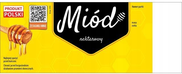 

Etykiety samoprzylepne Miód uniwersalne 100szt Qr