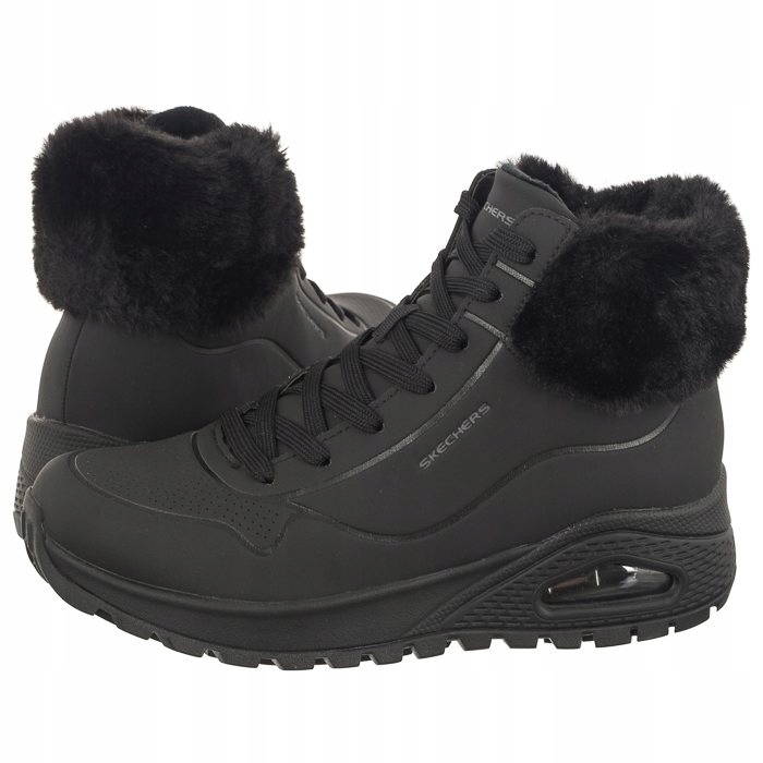Dámské zateplené trekové boty Skechers Uno Rugged černé