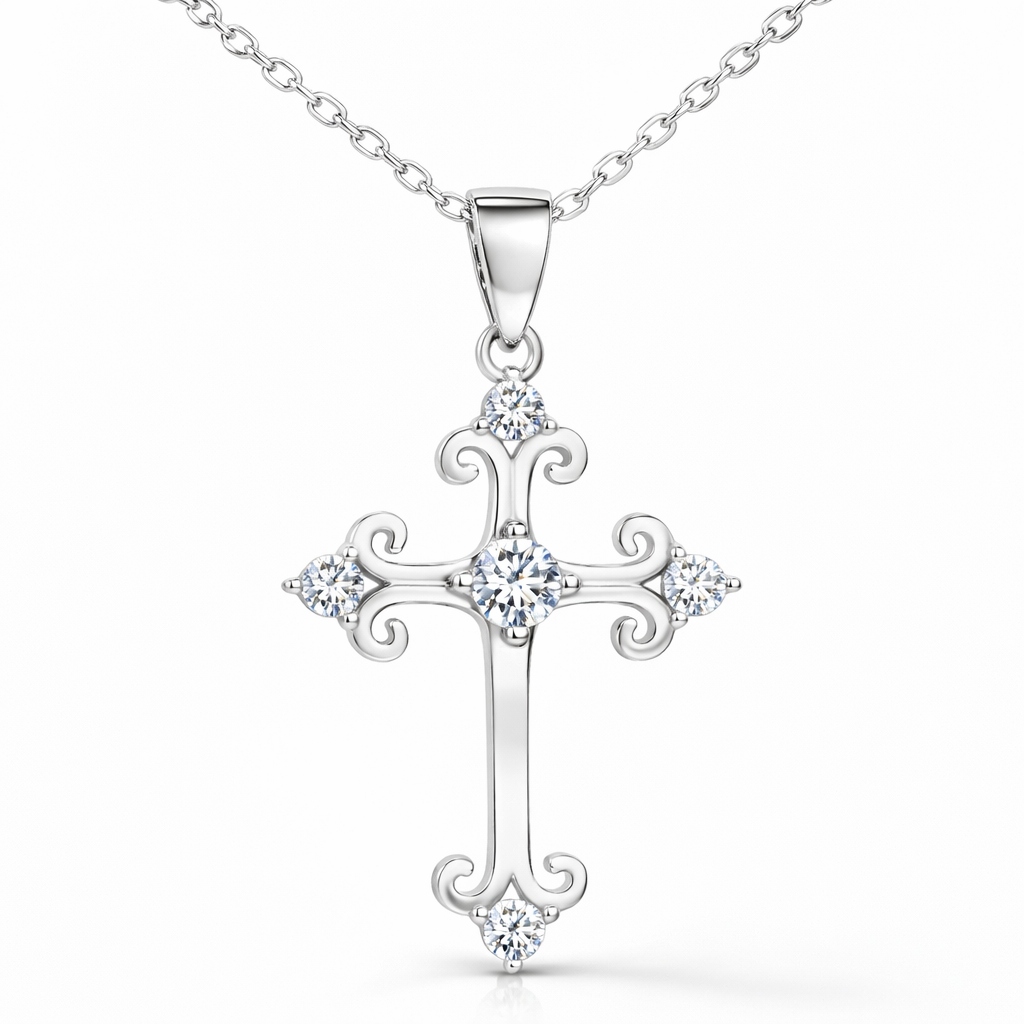 Stříbrný náhrdelník křížek stříbro 925 elegantní šperky