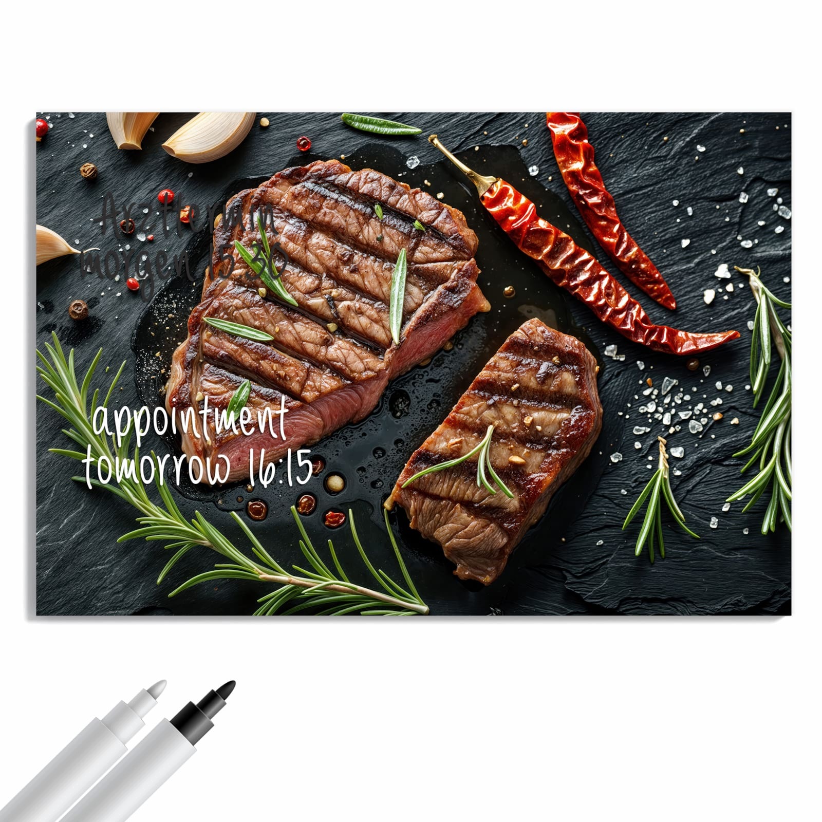 Magnetická tabule Šťavnaté Steak s rozmarýnem 90 × 60 cm