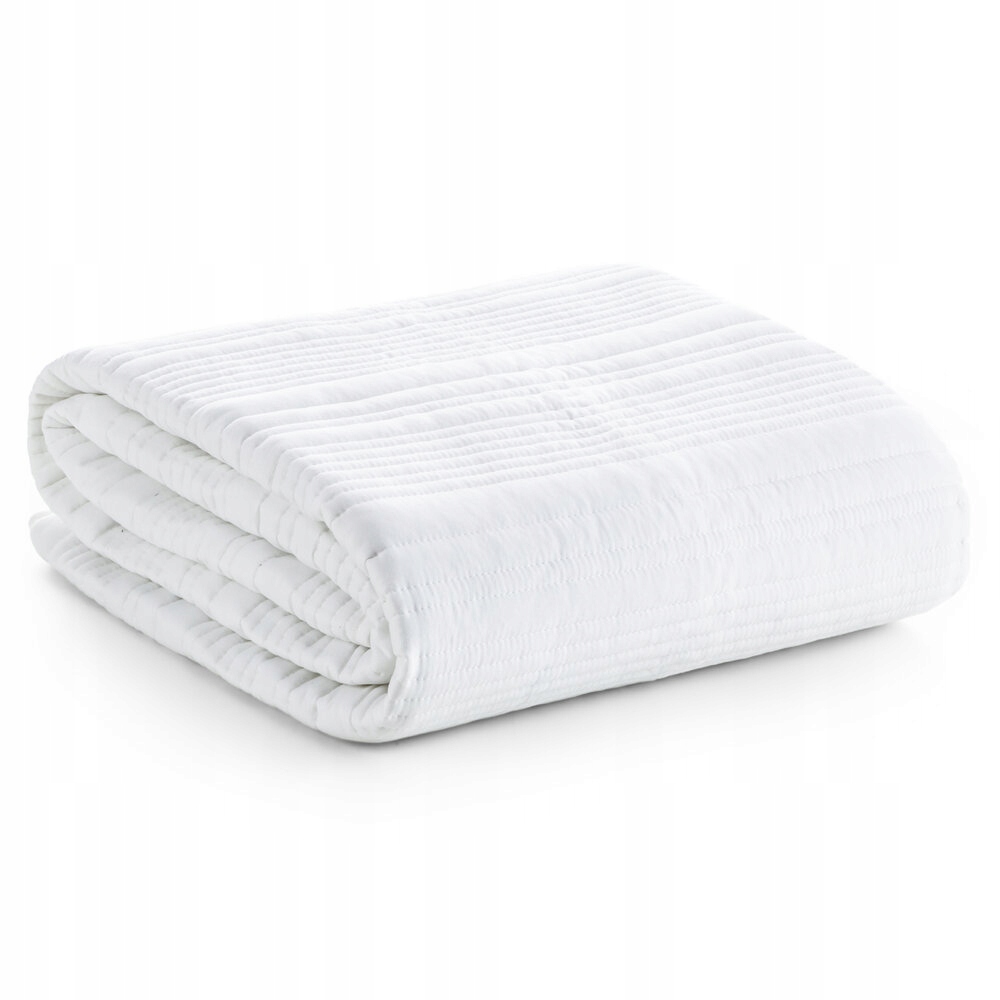 Dekorativní přehoz Tara 220x240 bílý prošívaný s pruhy