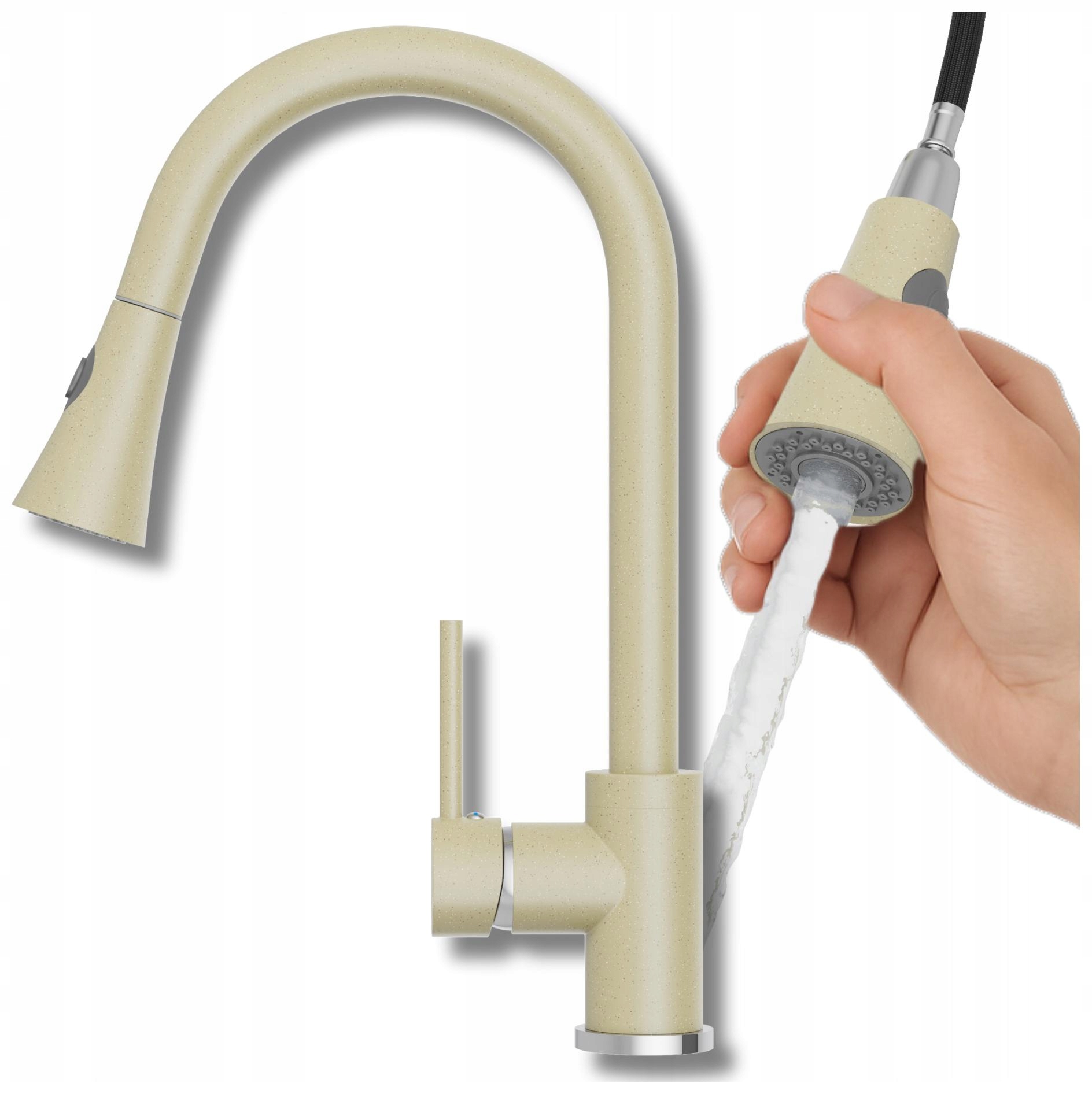 Snake Béžová Kuchyňská Baterie S Výsuvným Výtokem