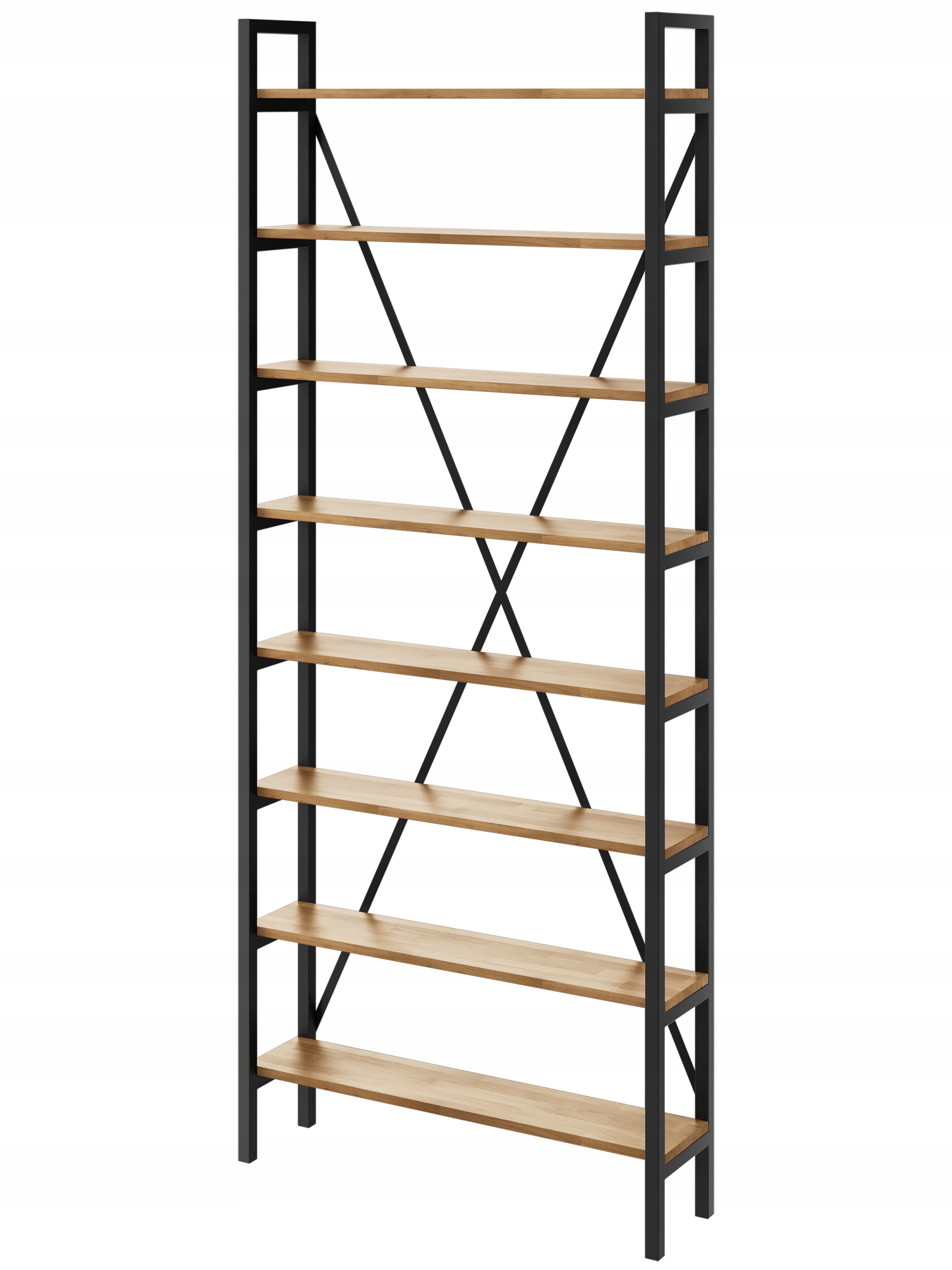 Industriální regál Loft na knihy dub D8-20 140 Cm