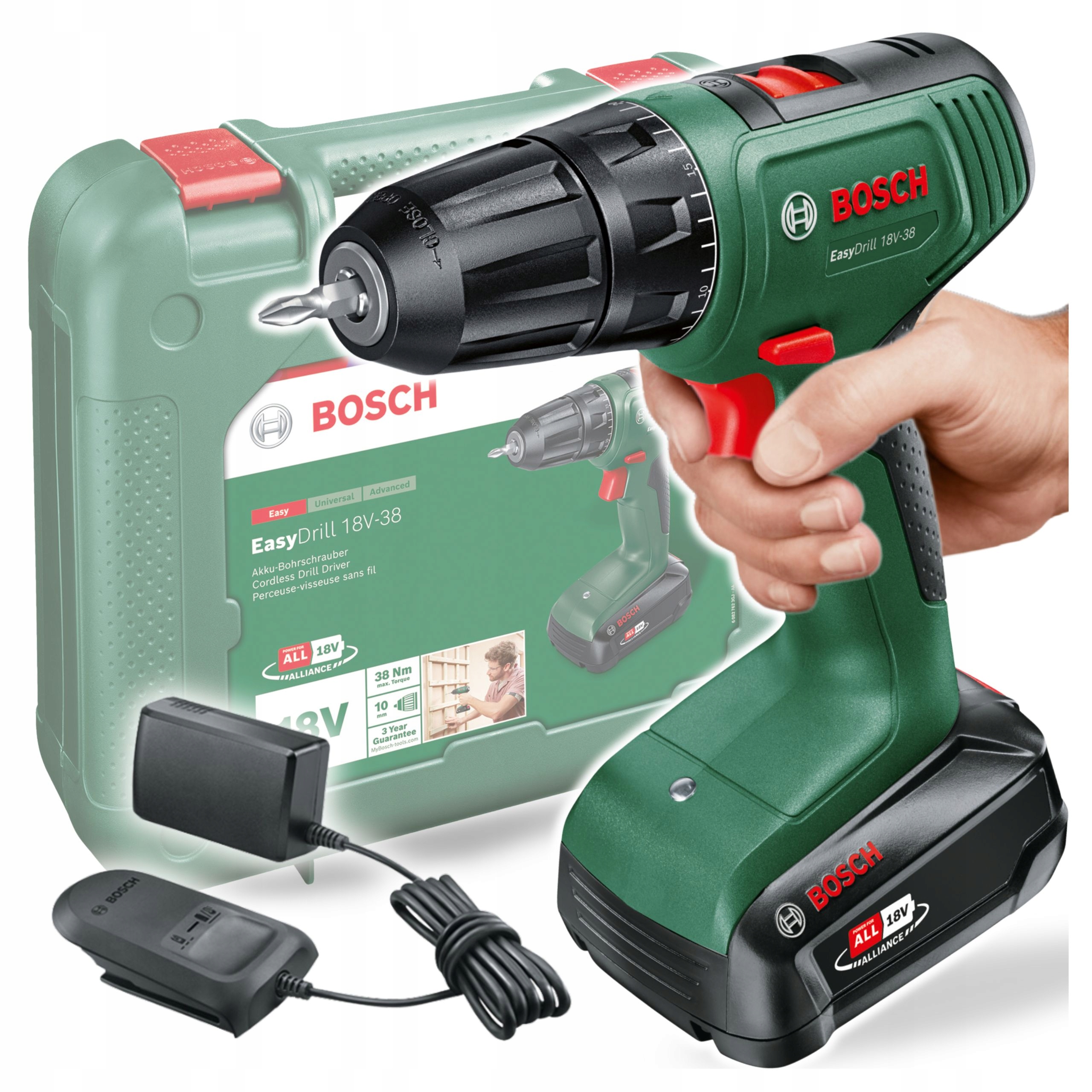 Bosch Diy EasyDrill 18V-38 Wiertarko-wkrętarka 18V 2Ah 06039D8003