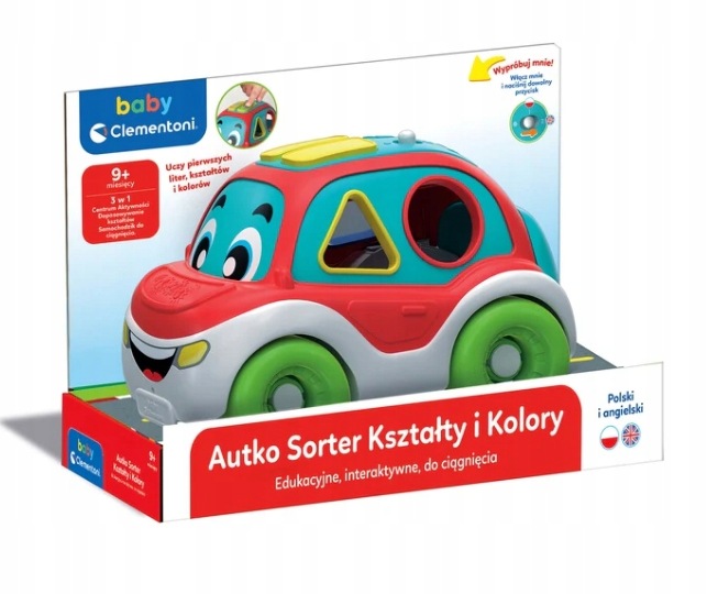 dla dziecka autko interaktywne sorter kształtów i kolorów