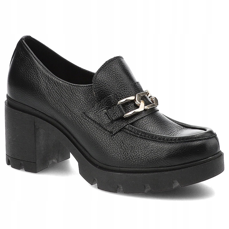 

Czarne Półbuty Lemar Wygodne Skórzane Buty