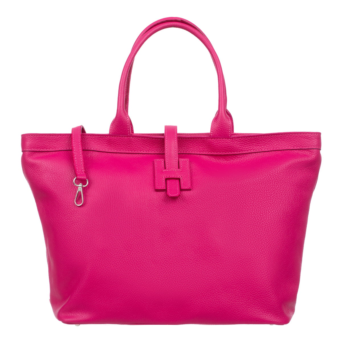 Velká kožená shopper kabelka Vezze Mossa Fuchsiová