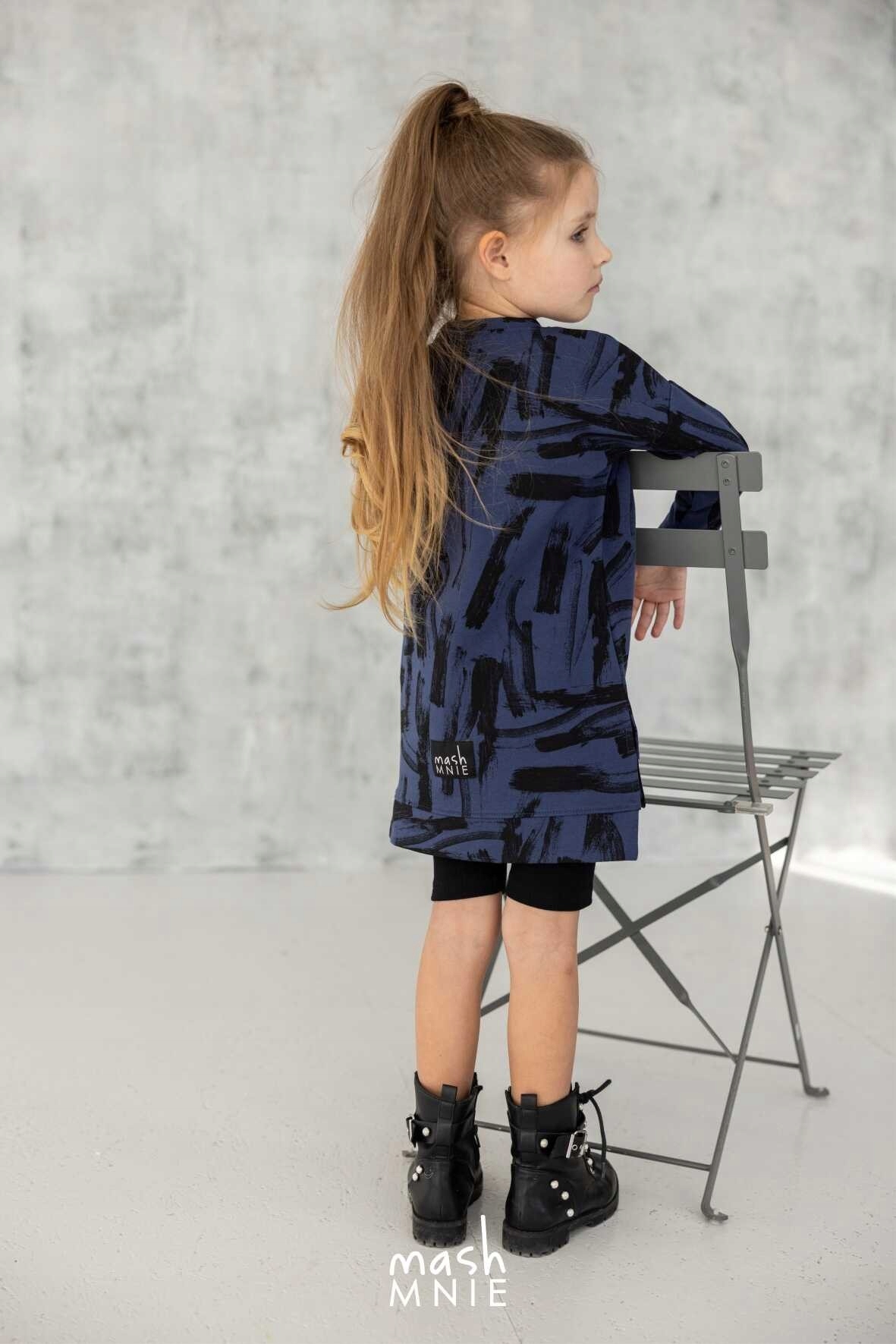 Tunika BRUSH Granatowa mashmnie %%% 104/110 Rękaw długi rękaw