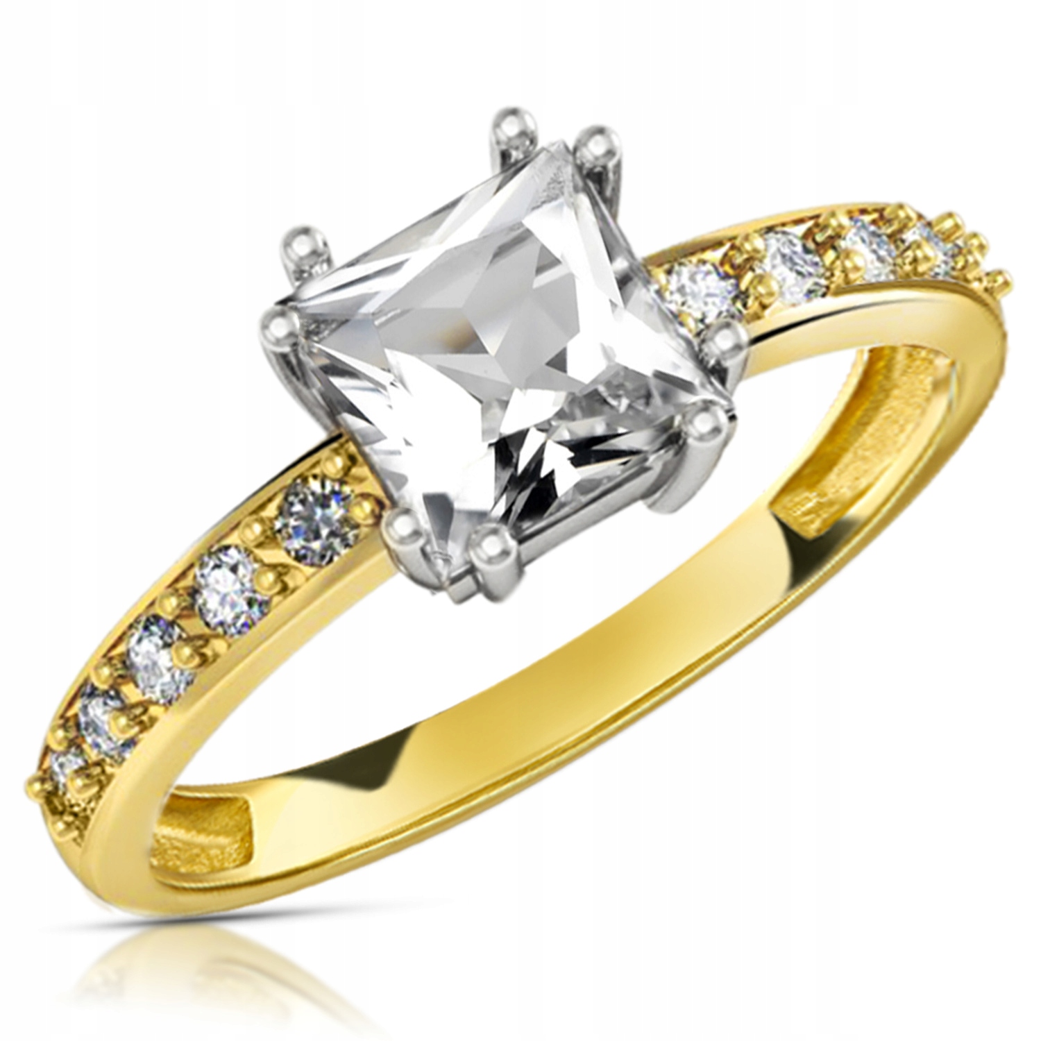 

Złoty Pierścionek Zaręczynowy 333 8K Cyrkonia r9