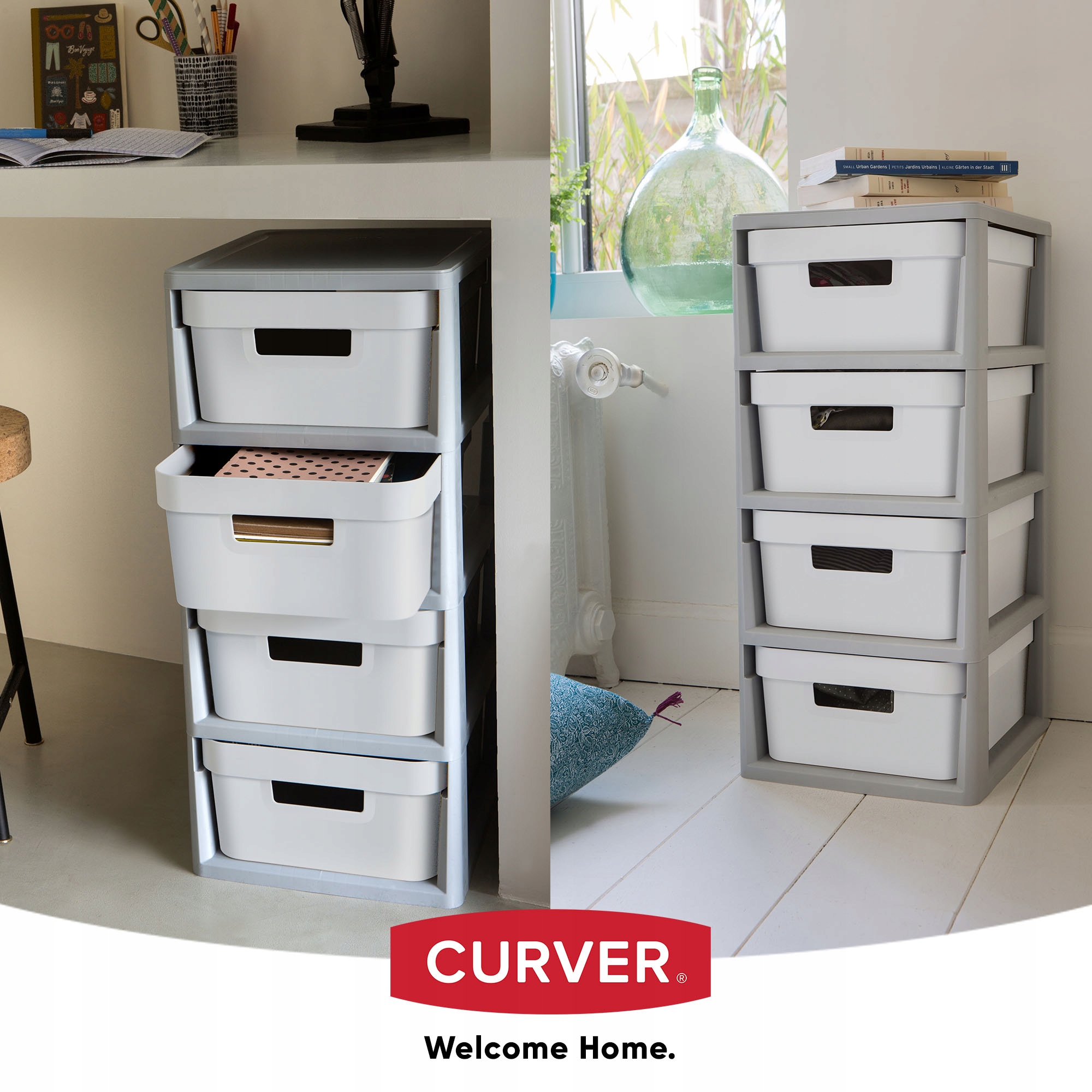 CURVER 239404 REGAŁ Z 4 SZUFLADAMI 4X11L INFINITY Marka Curver