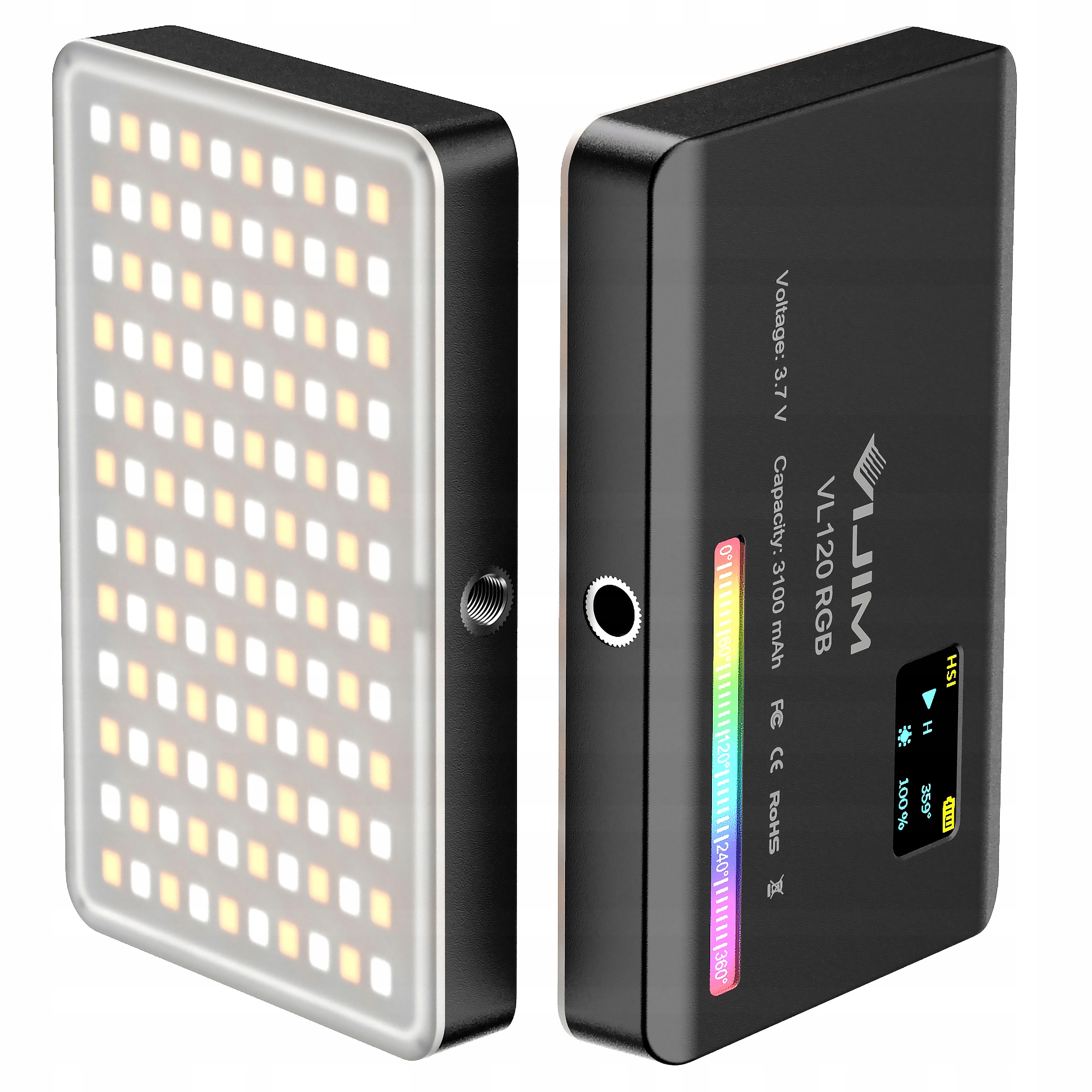 Lampa Led Ulanzi VL120 Rgb studyjna do kamery mała przenośna Usb-c aku