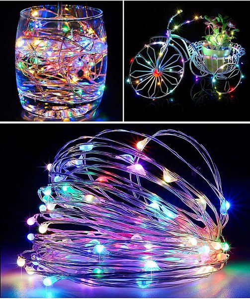 

Lampki Druciki 100 Led Baterie Multi Kolorowe 10 m
