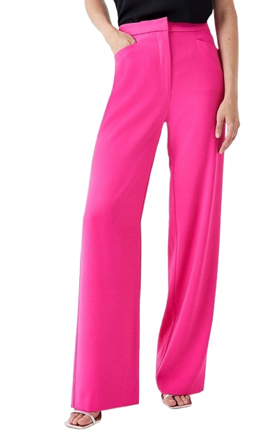 Dámské Růžové Elegantní Rovné Kalhoty 42 Hke