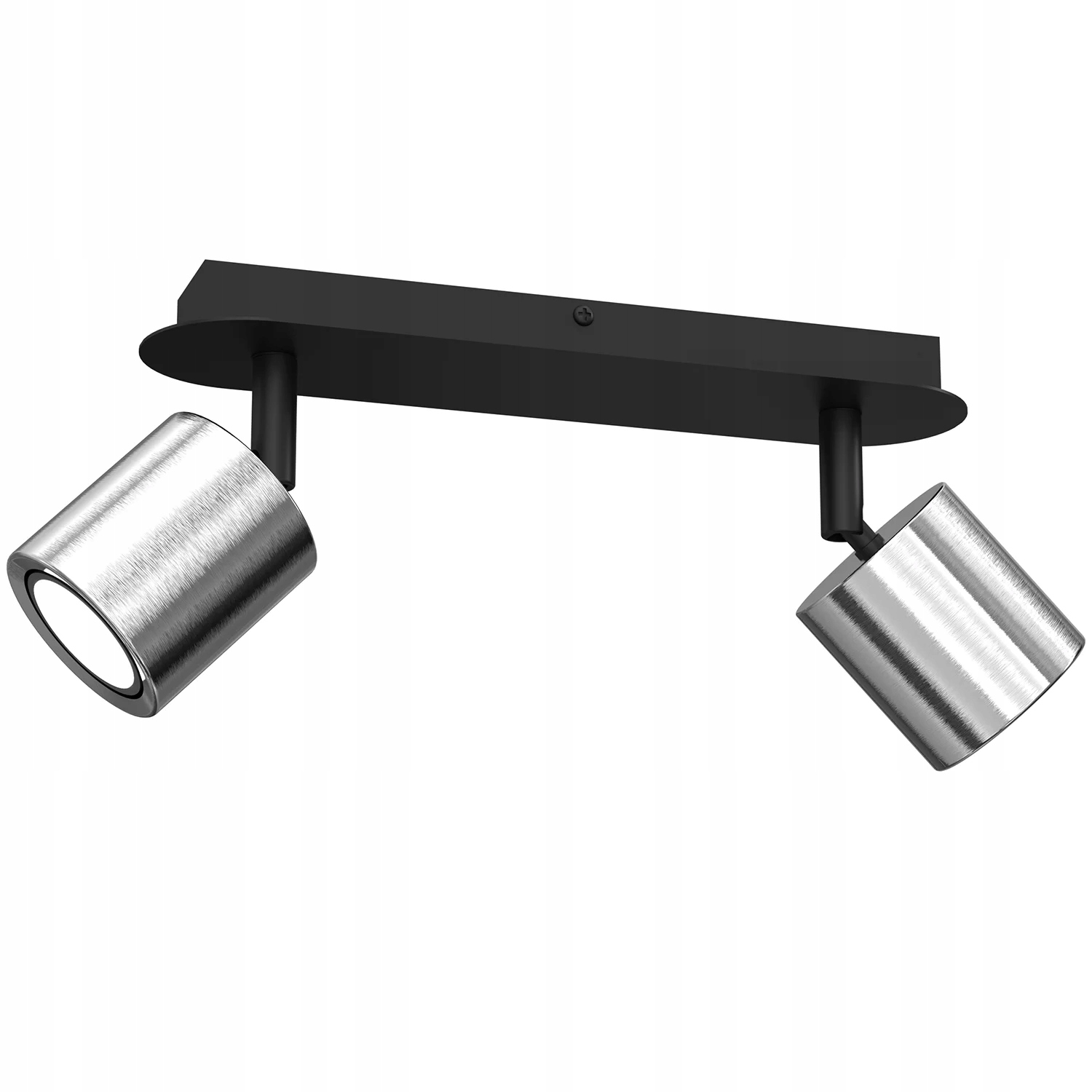 Stropní svítidlo 2 reflektory kulaté, černá, nikl, dvojitá, 37 cm Luminex