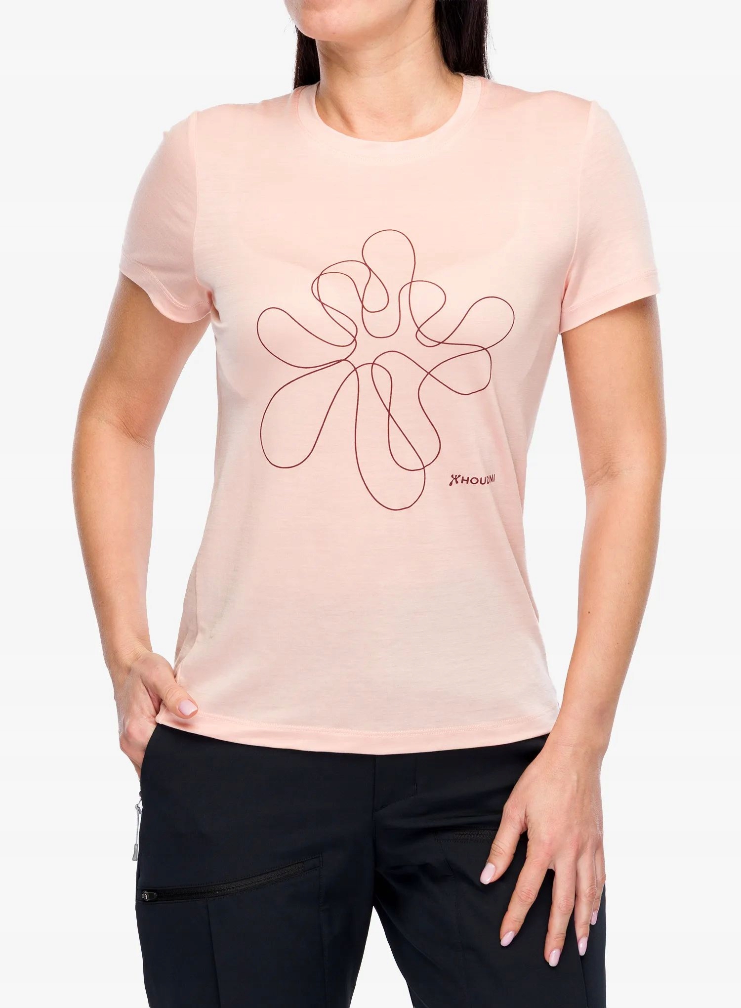 Dámské tričko Houdini Tree Message Tee dulcet pink/circle Xs
