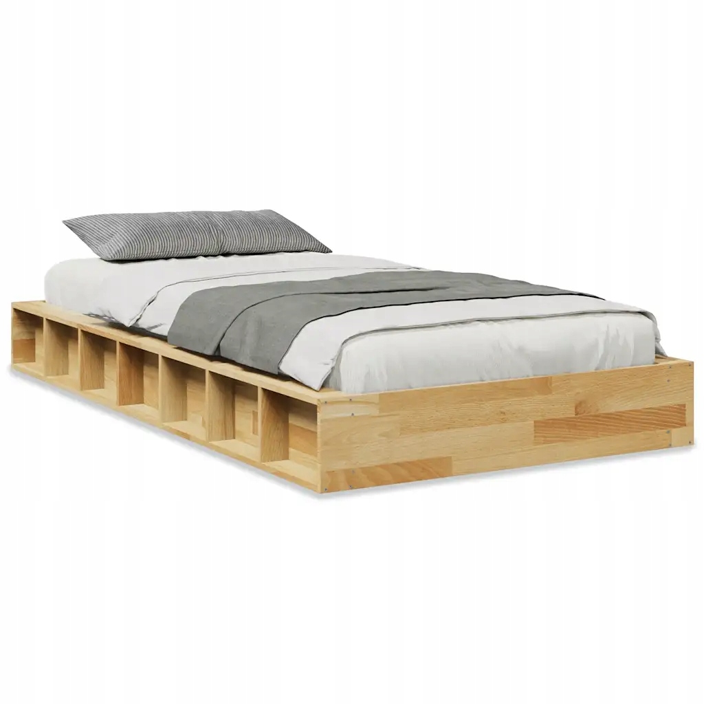 Rám postele dubový 203 x 108 x 21 cm s přihrádkami na drobnosti