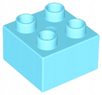 

Lego Duplo 3437 Klocek 2X2 lazurowy jasn Nowy (6g)