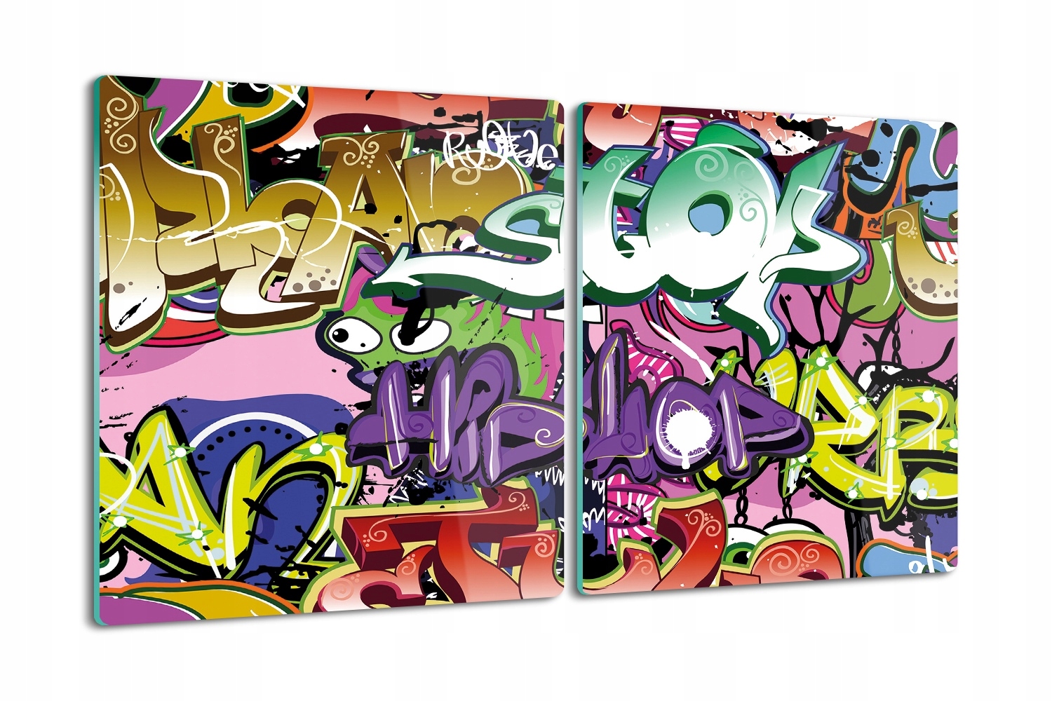 Deska na krájení Premium z tvrzeného skla 2x40x52 Graffiti zeď