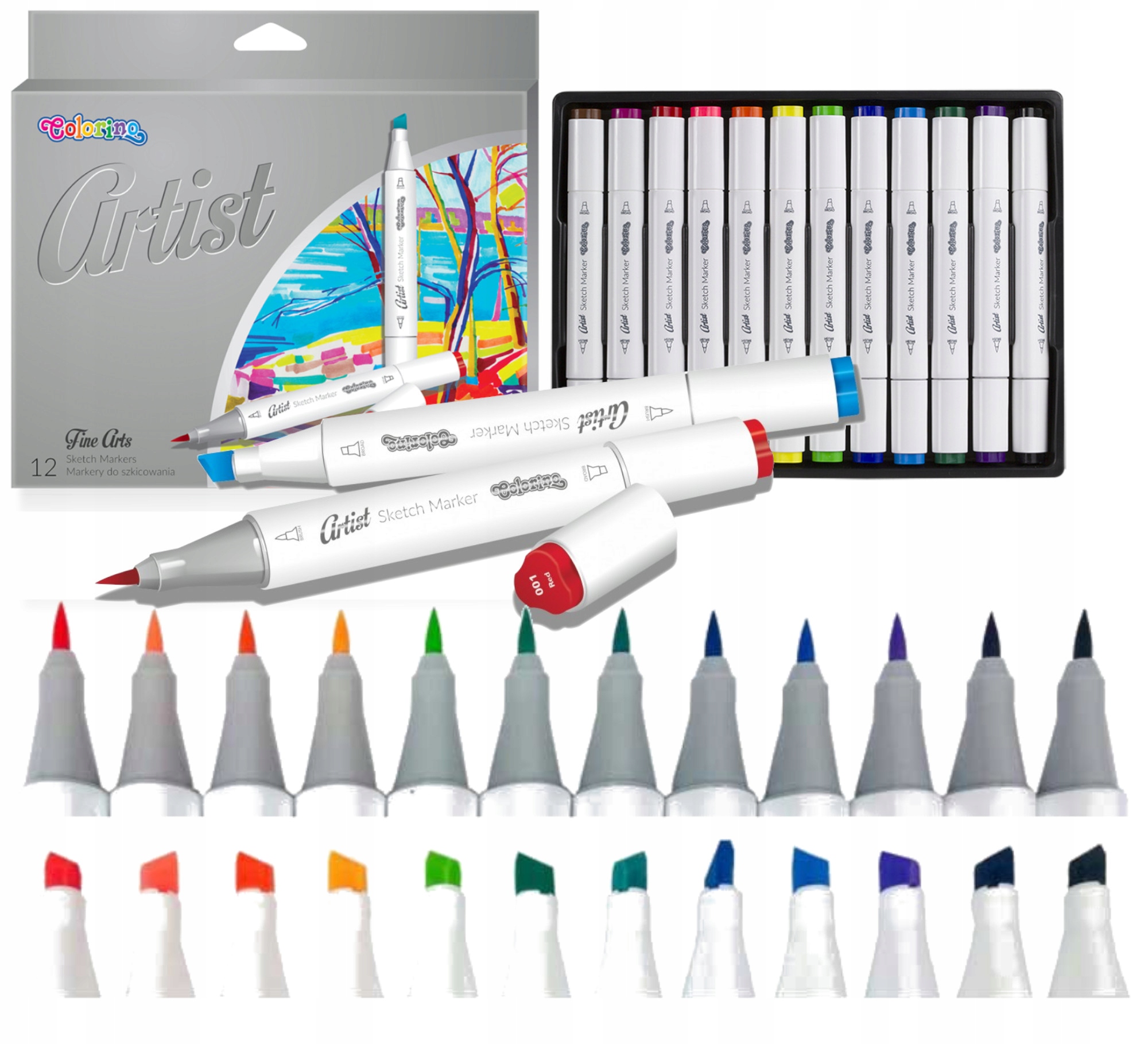Markery do szkicowania colorino artist 12 kolorów
