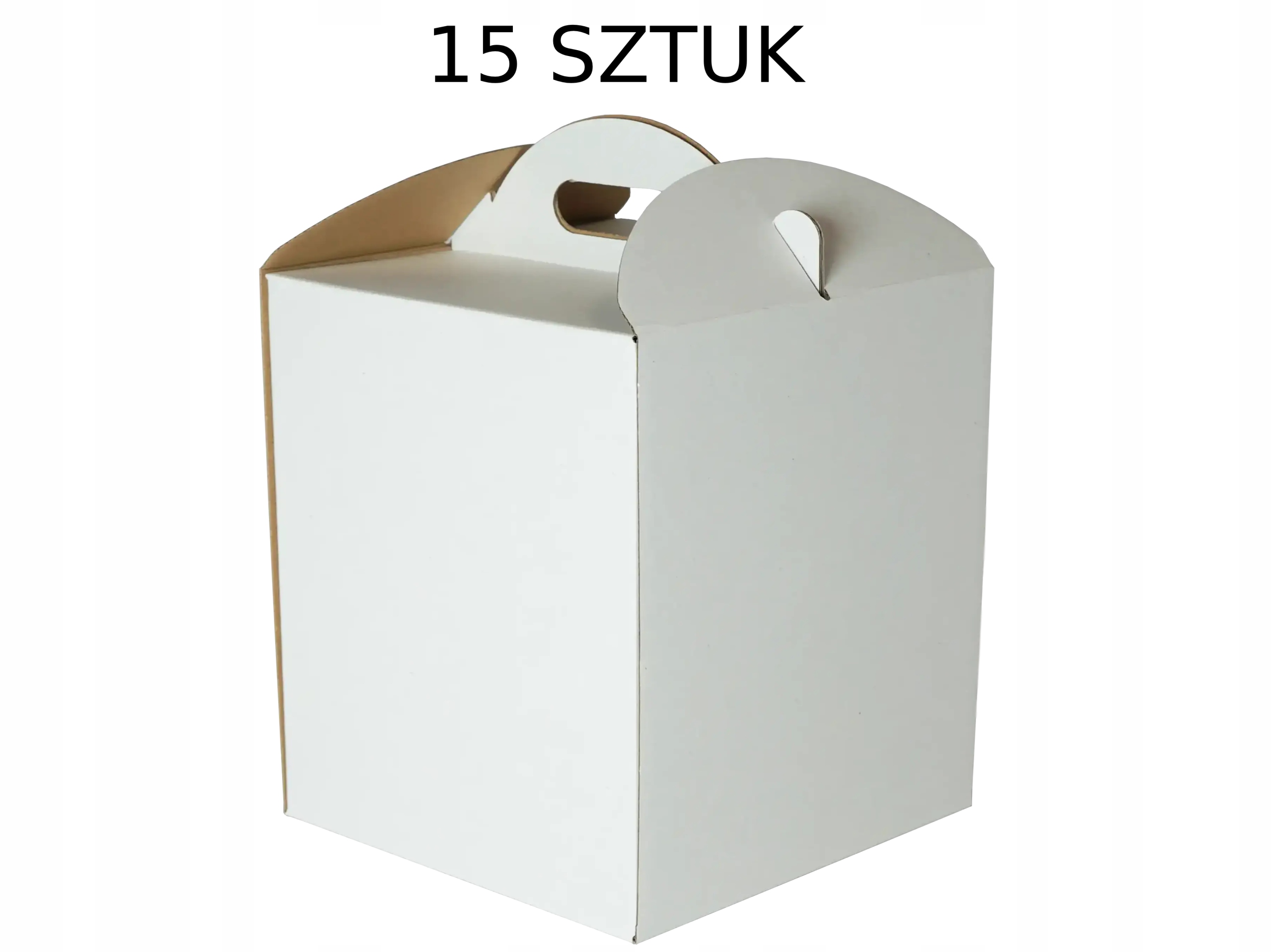 Karton Pudełko na tort ciasto 30x30x35 cm białe opakowanie 15 szt.