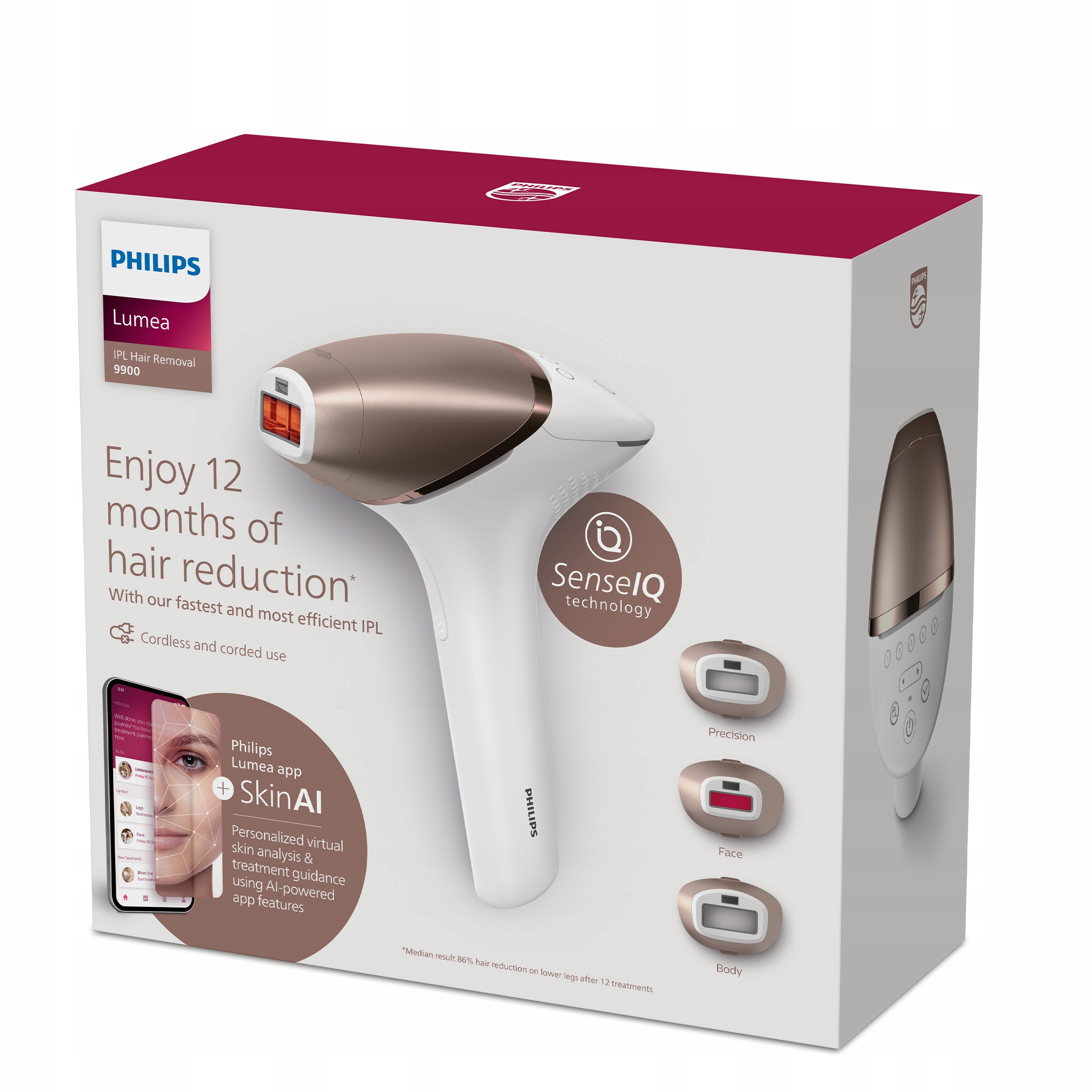 Depilátor Ipl Philips Lumea 9900 Ipl 3 nástavce pouzdro