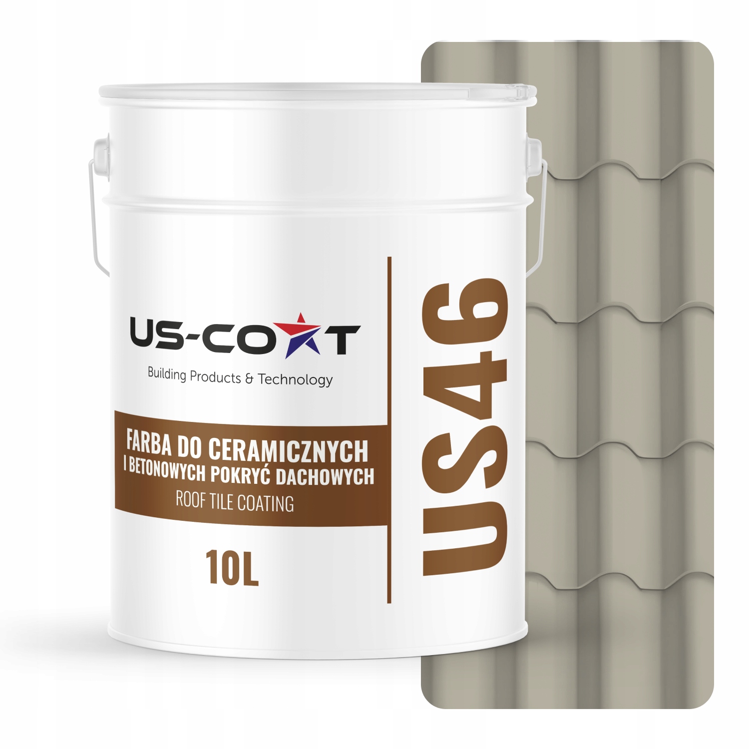 Farba Na Keramické Betónové Strechy Šedá Béžová RAL7032 10 L Saténová