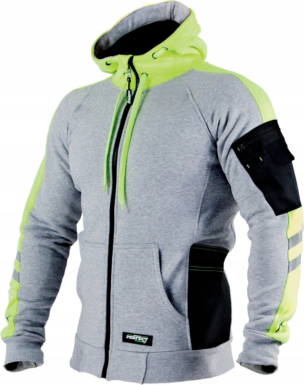 Bluza rozpinana z kapturem kieszeniami odblaskami robocza Mechanick roz. L