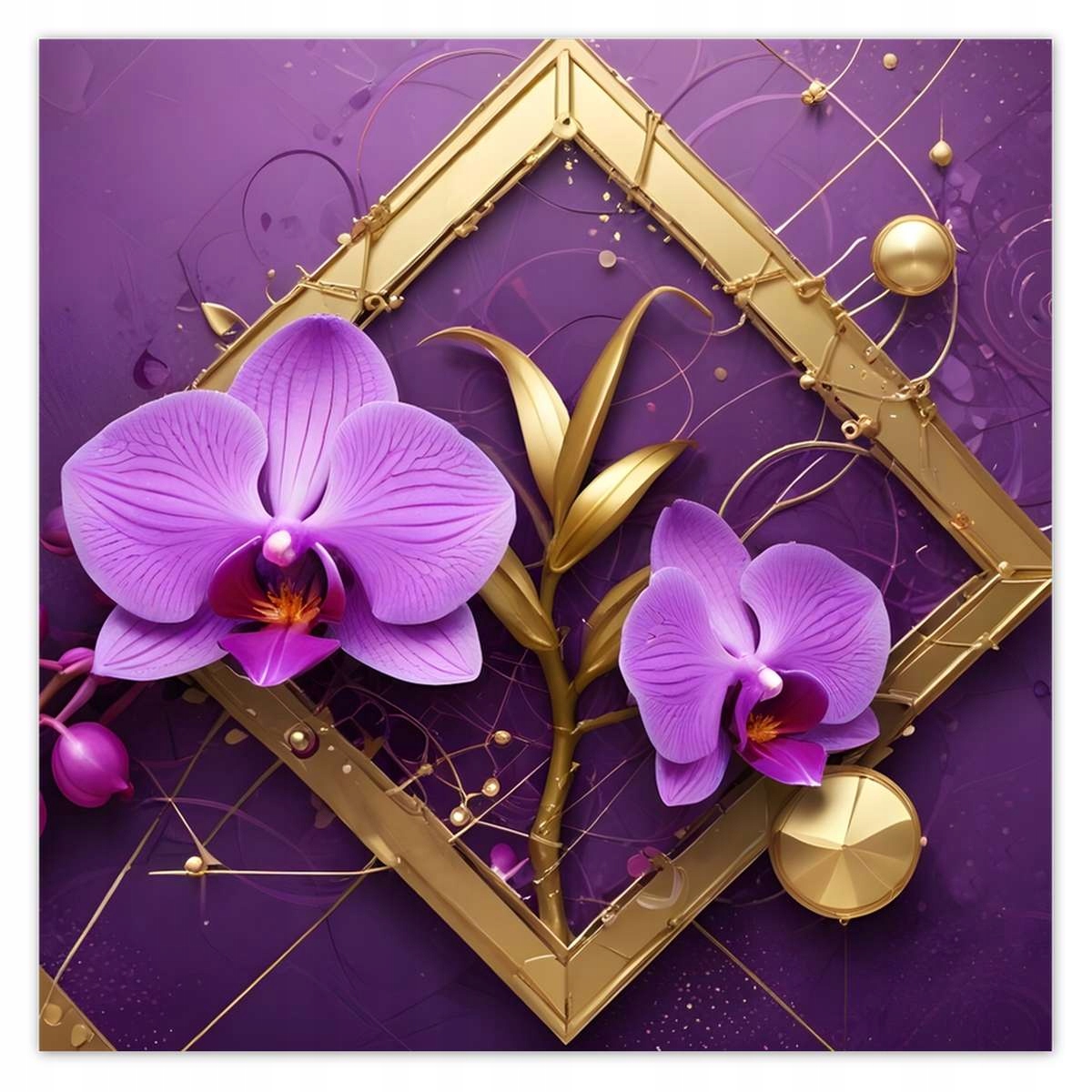 Fototapety 312x312 Fialové orchidey a zlato