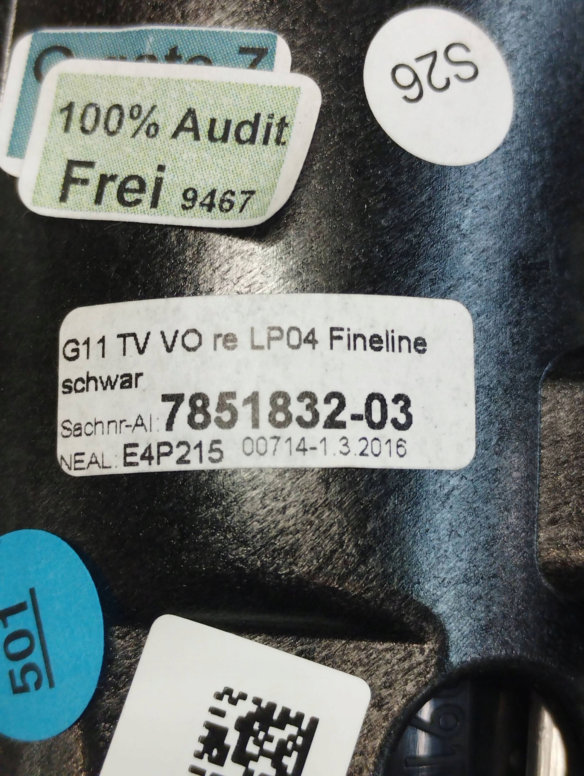 BMW 7 G11 moulding DEKOR door right front 7851832