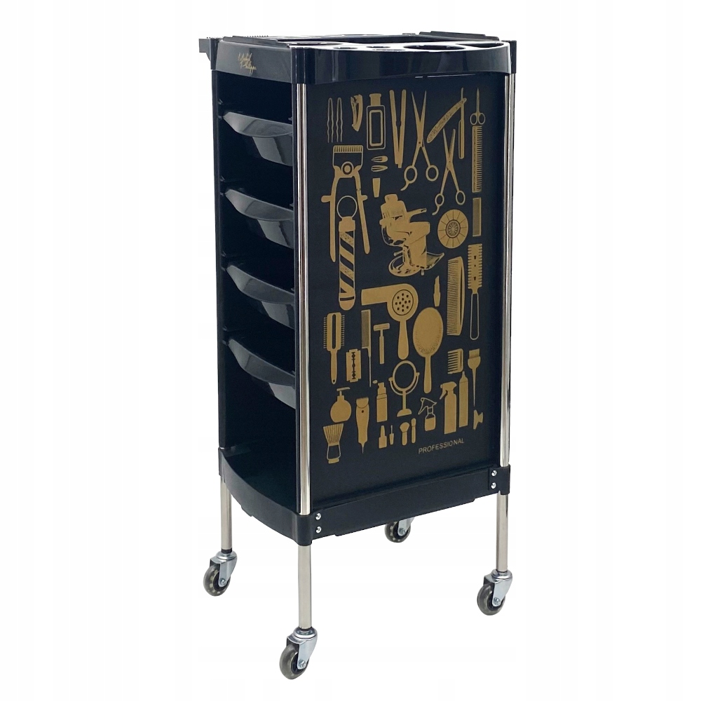 Pomocnik Fryzjerski Do Farbowania Wózek Stolik Kosmetyczny Barber Pro Złoty