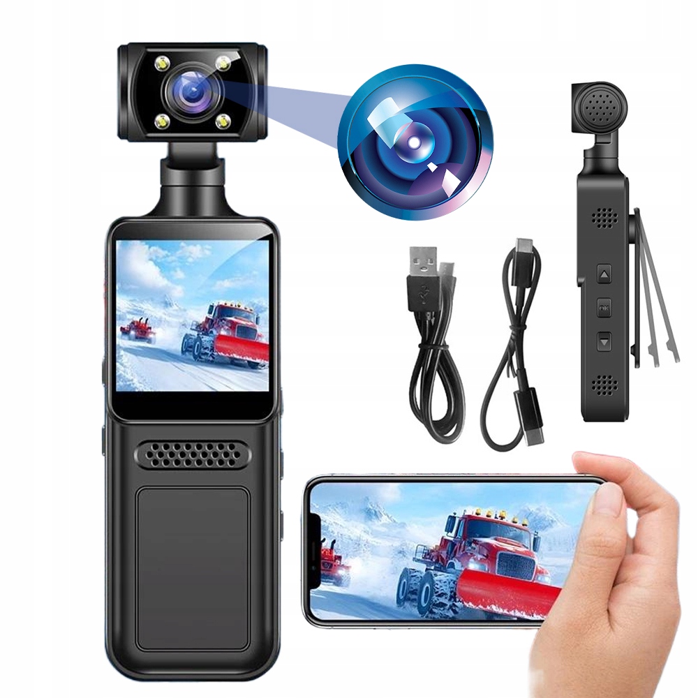 Mini Špionážní Kamera Skrytá Wifi 4K Detekce Pohybu Klip 5H Nahrávání