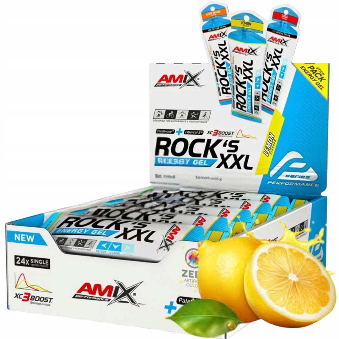 Amix Rocks Energy Gel XXL 65 ml příchuť citron energetický gel ironmen uhlí